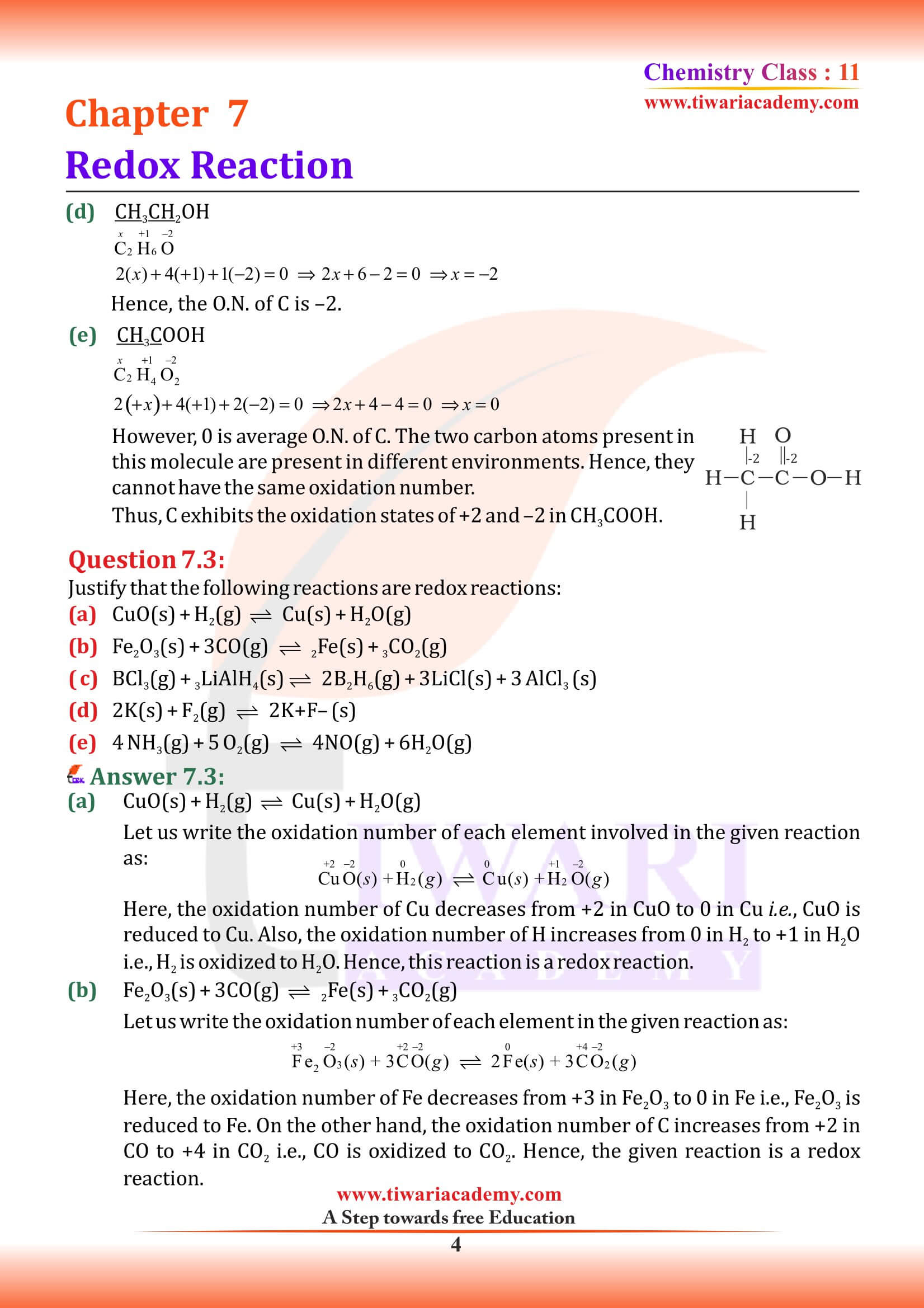 NCERT Solutions for Class 11 Chemistry Chapter 7