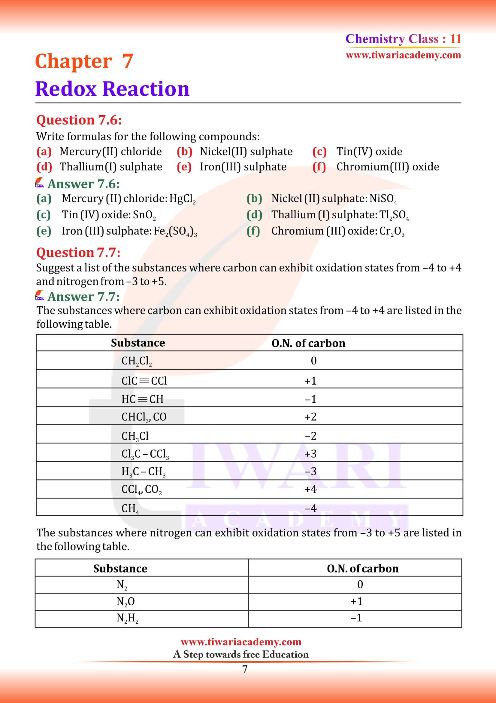 NCERT Solutions for Class 11 Chemistry Chapter 7 Updated