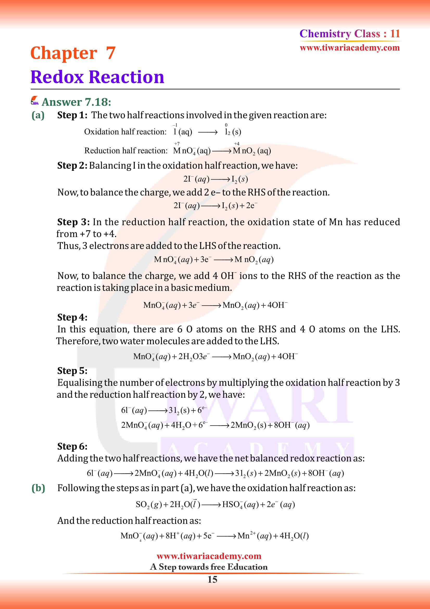 NCERT Class 11 Chemistry Chapter 7 Question Answers