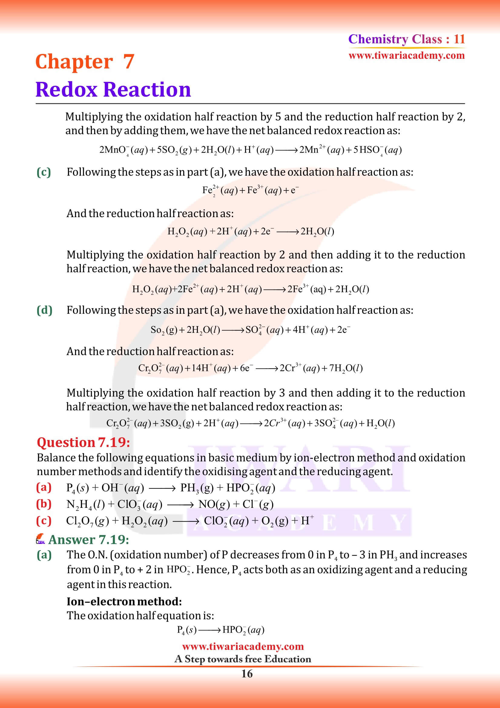 NCERT Class 11 Chemistry Chapter 7 free