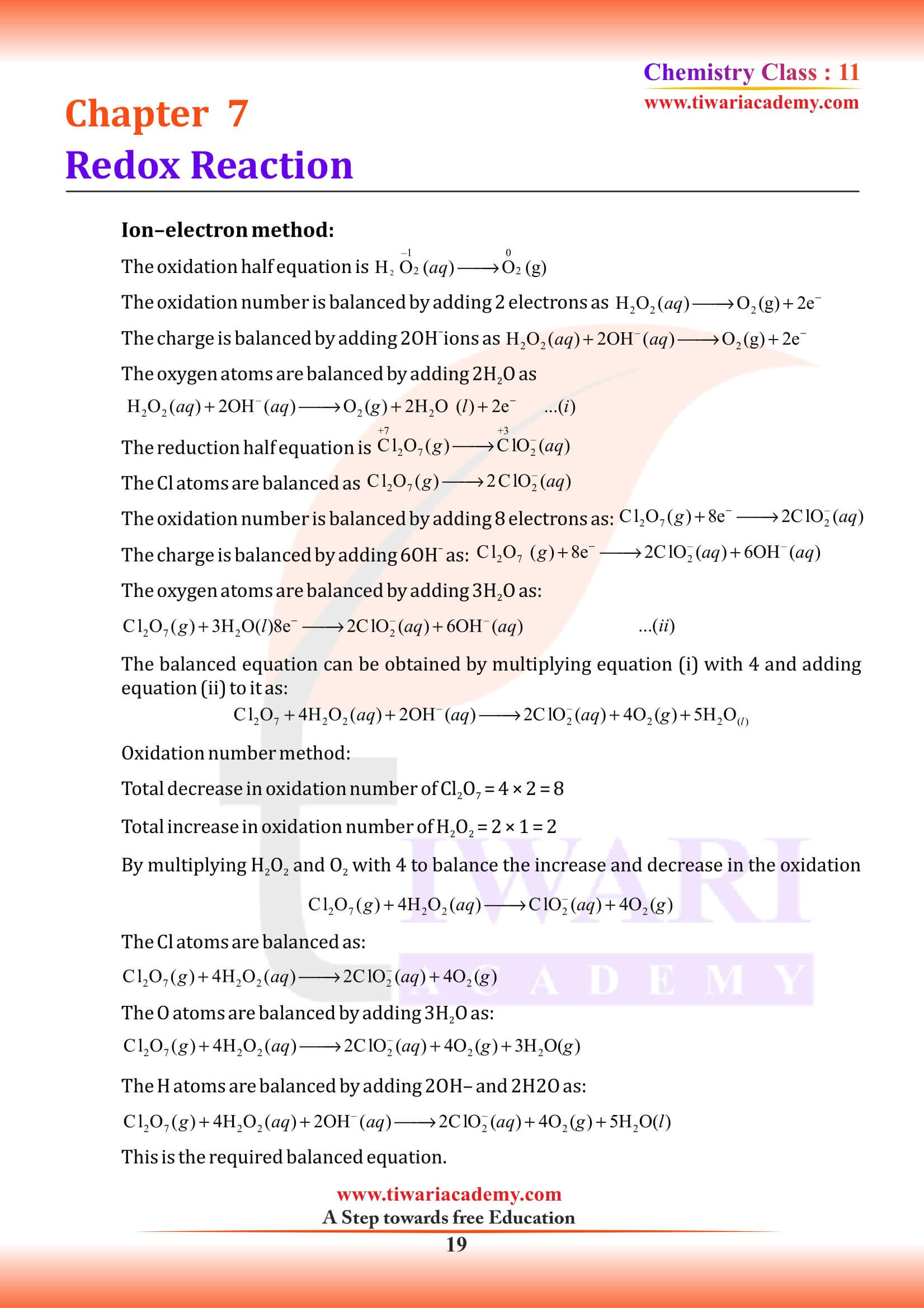 Class 11 Chemistry Chapter 7 Exercises Answers