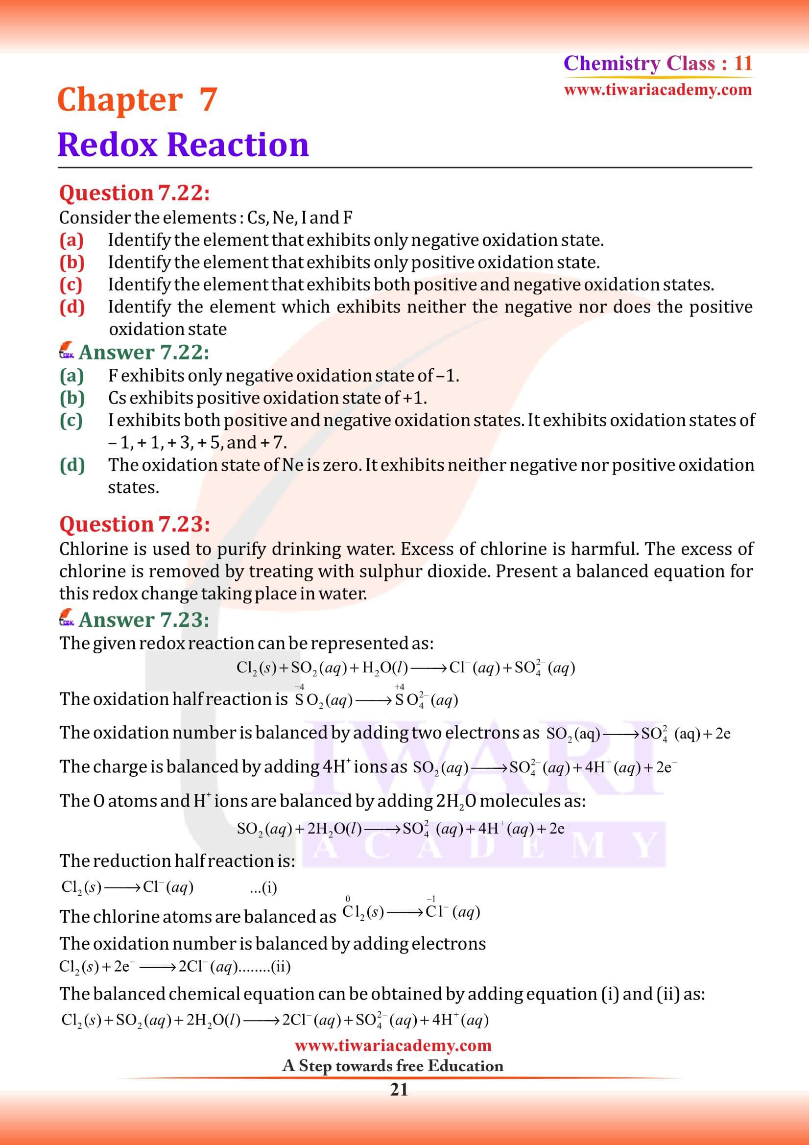 Class 11 Chemistry Chapter 7 guide answers