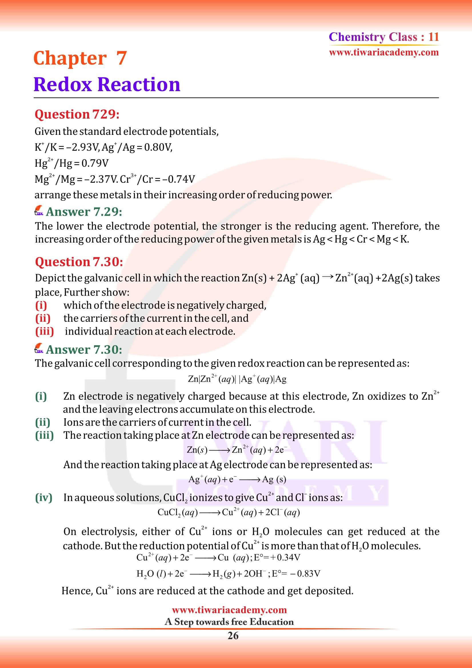 Class 11 Chemistry Chapter 7 QA
