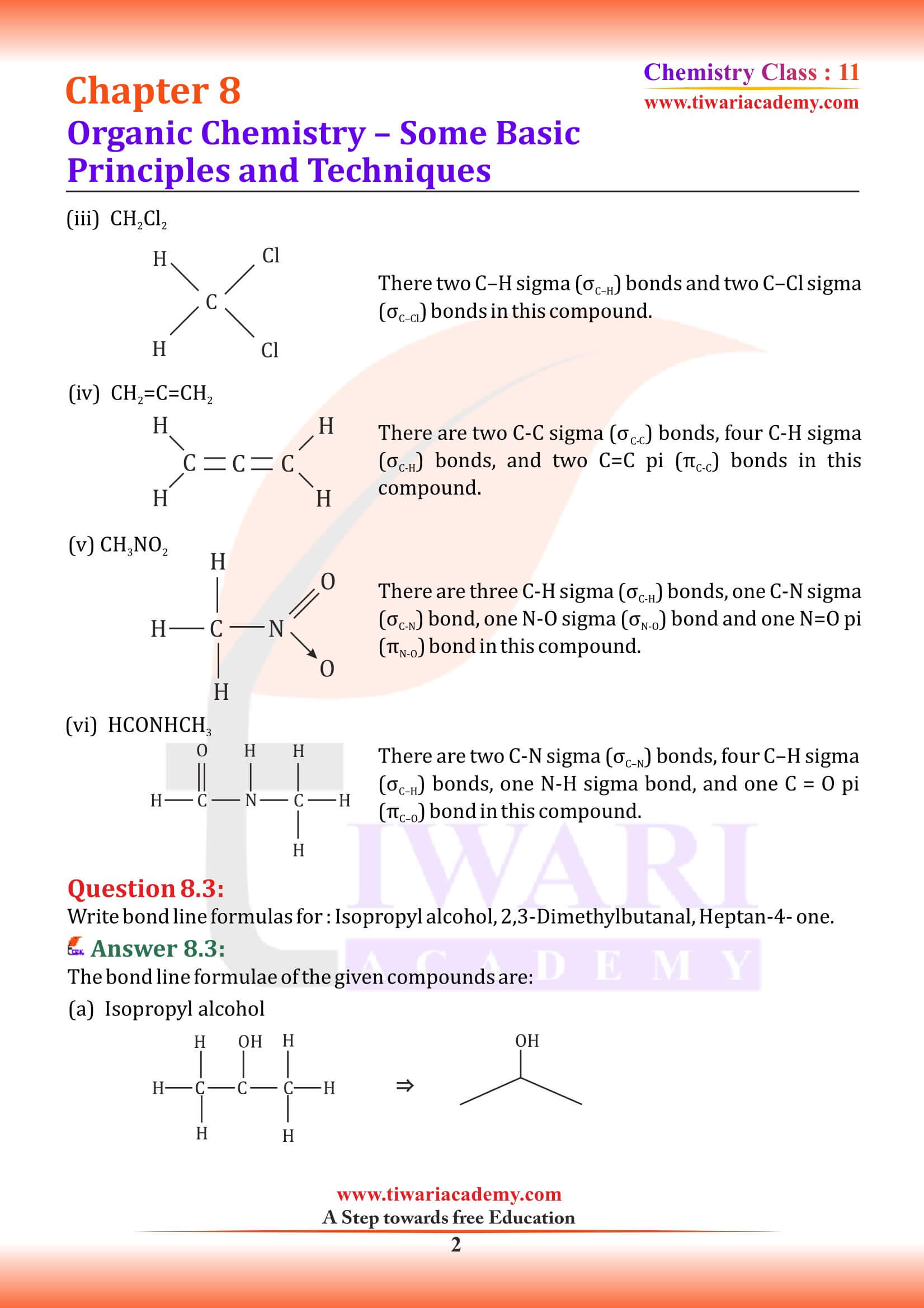 Class 11 Chemistry Chapter 8 Organic Chemistry