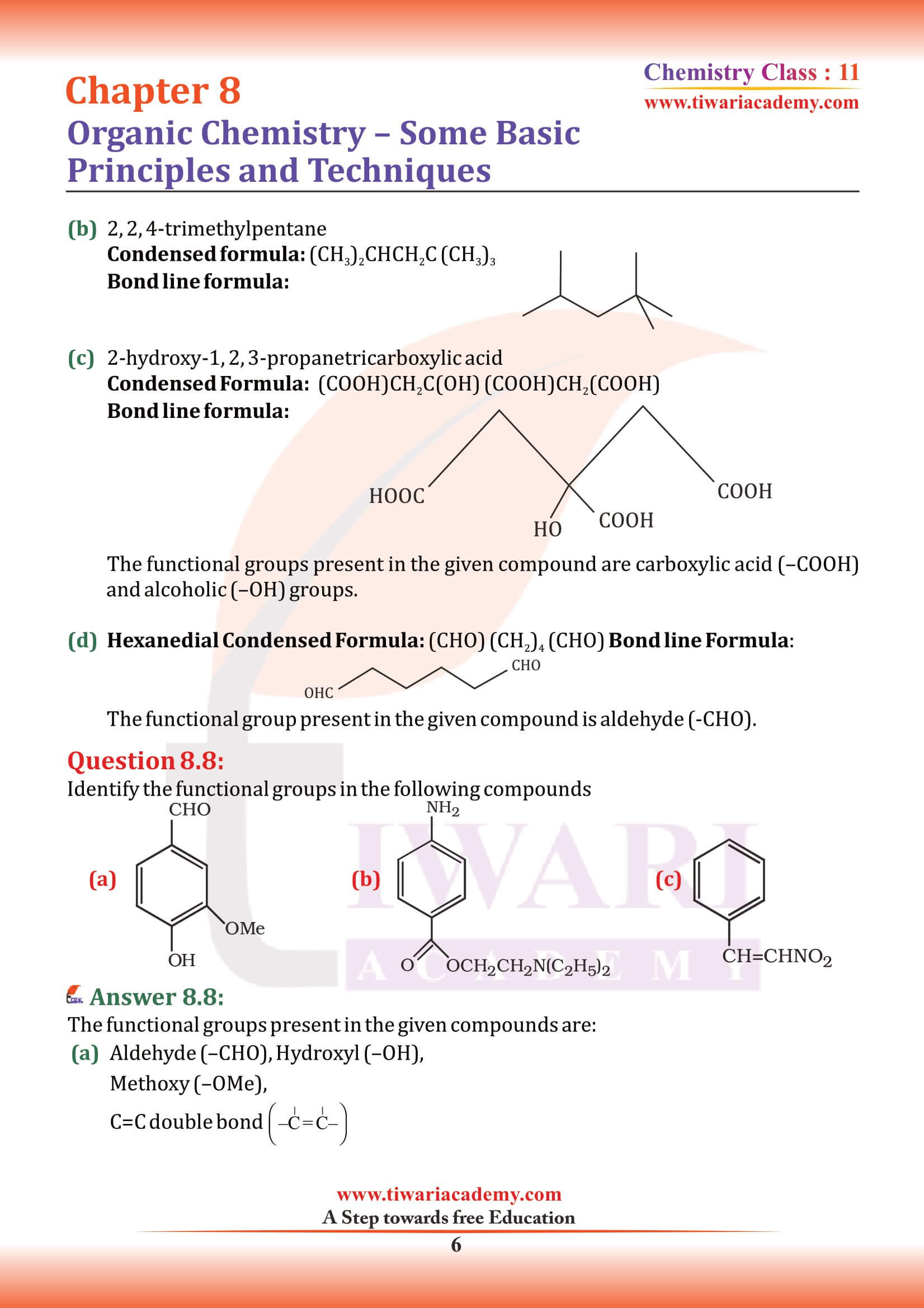 NCERT Solutions for Class 11 Chemistry Chapter 8 in English Medium