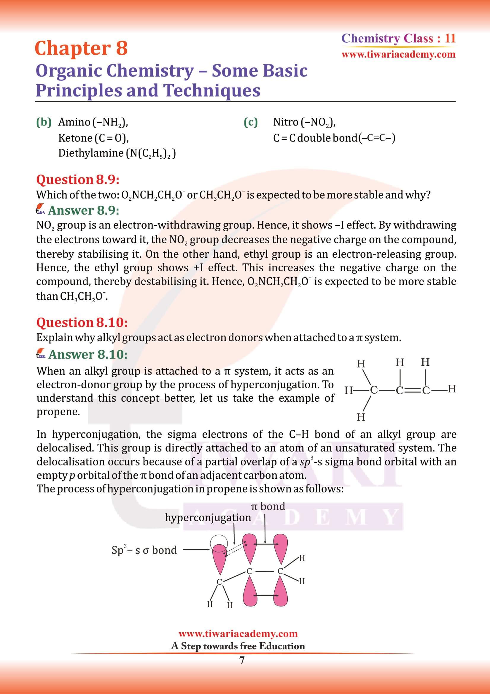NCERT Solutions for Class 11 Chemistry Chapter 8 in English