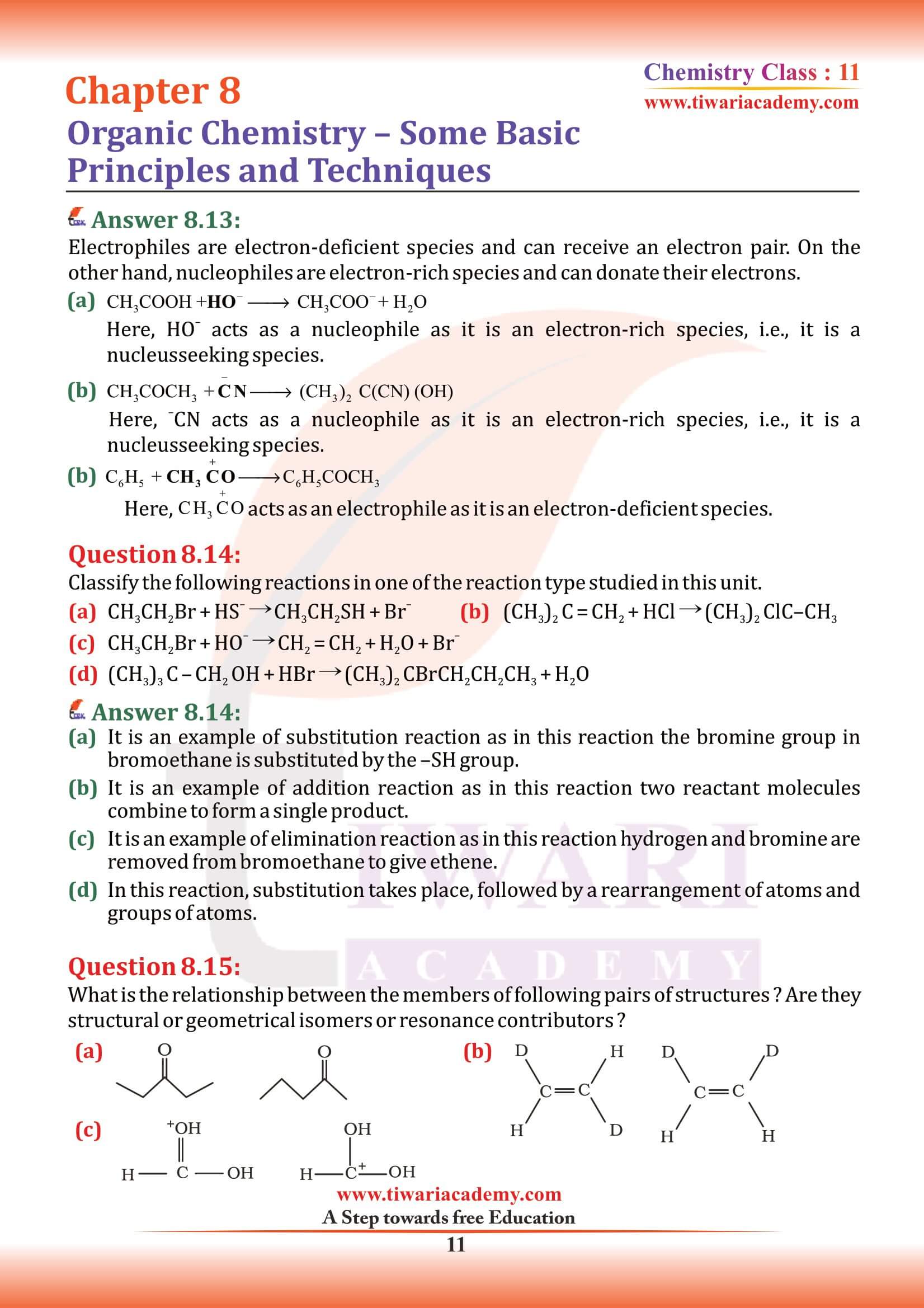 NCERT Solutions for Class 11 Chemistry Chapter 8 answers