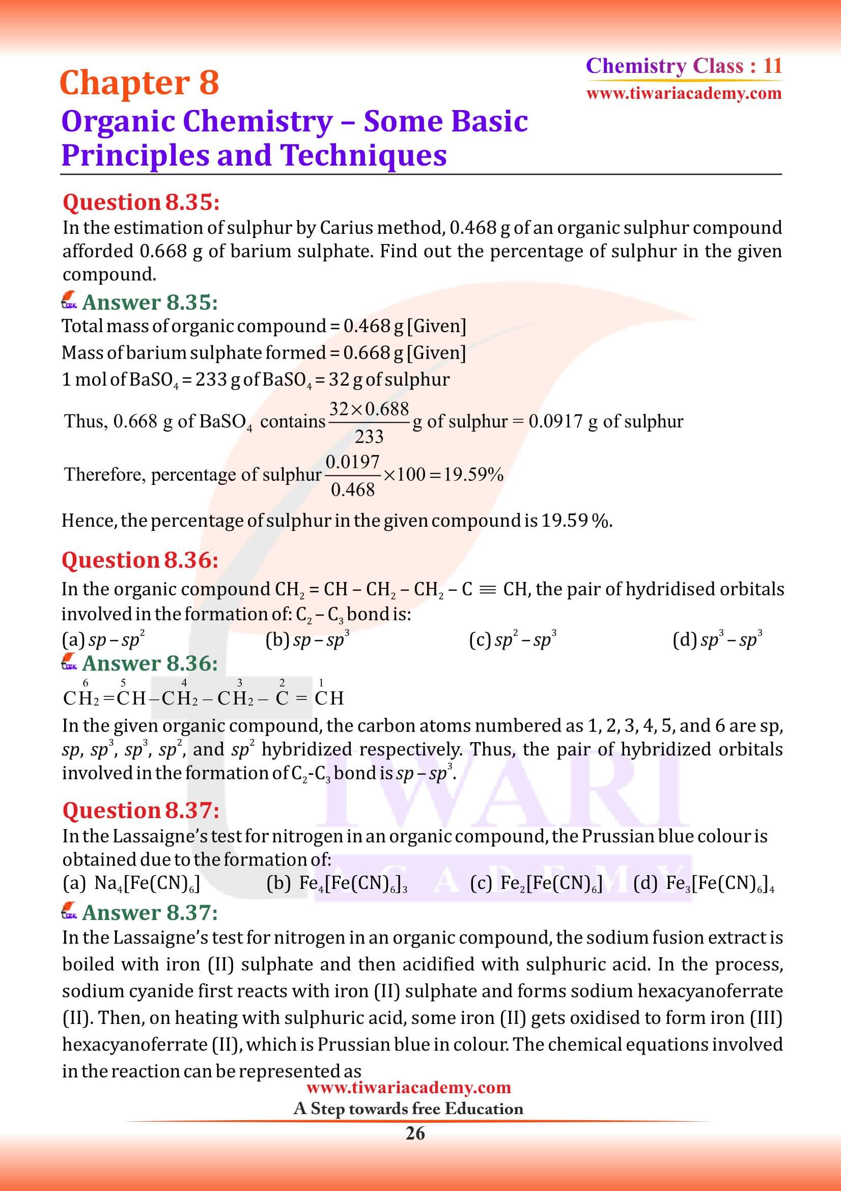 Class 11 Chemistry Chapter 8 NCERT exercises