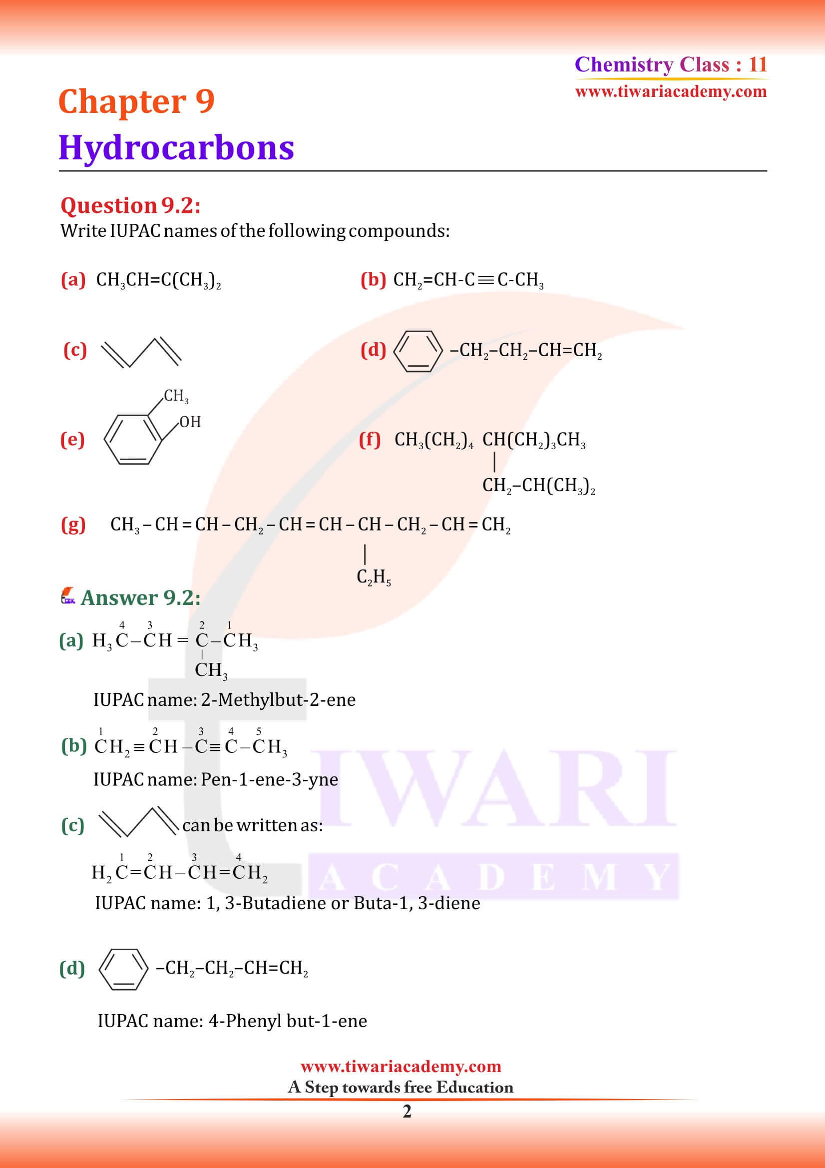 NCERT Solutions for Class 11 Chemistry Chapter 9