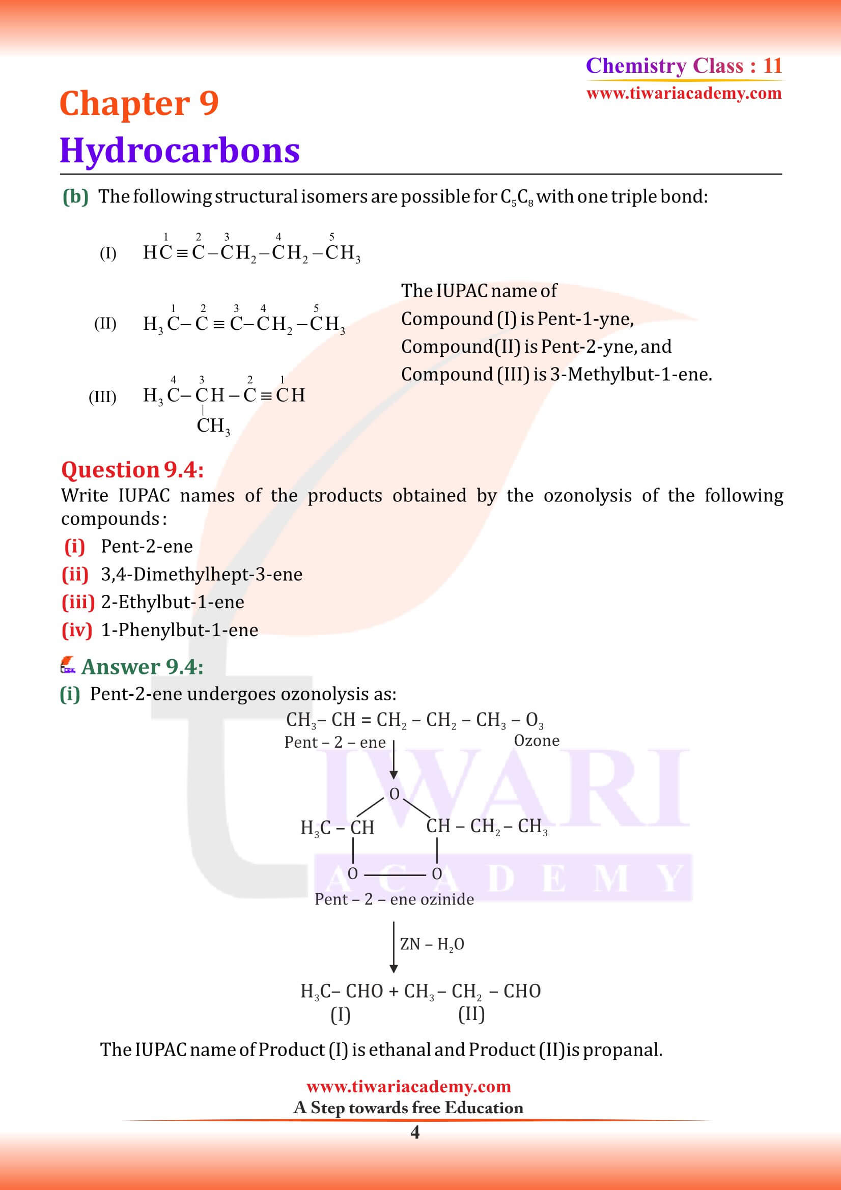 NCERT Solutions for Class 11 Chemistry Chapter 9 QA