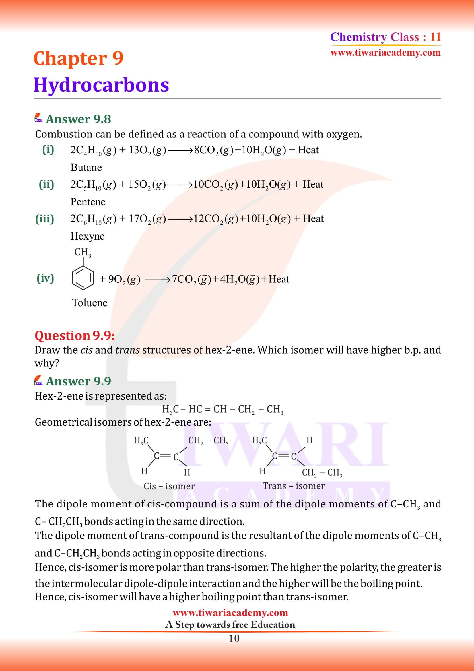 NCERT Class 11 Chemistry Chapter 9 answers