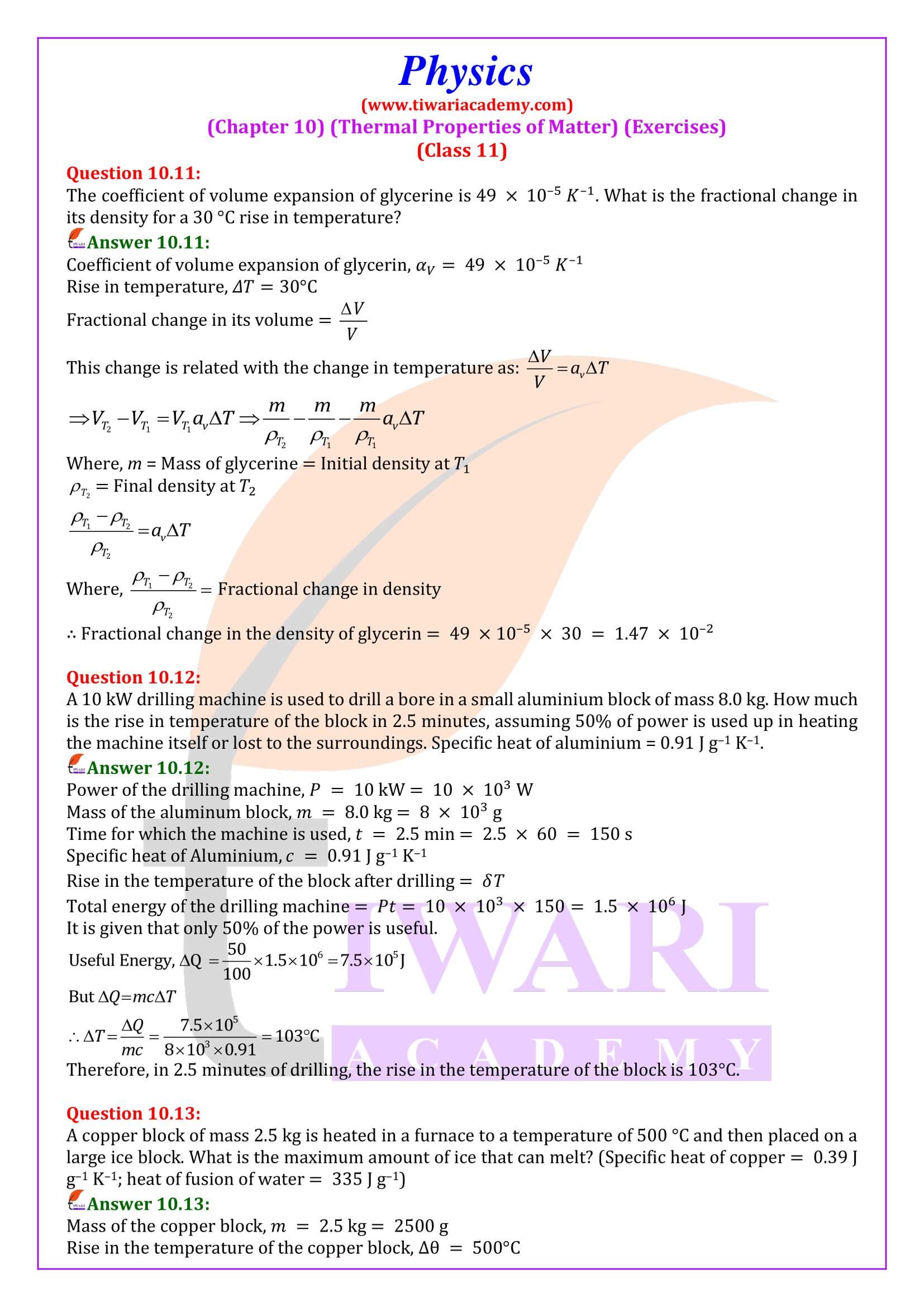 Class 11 Physics Chapter 10