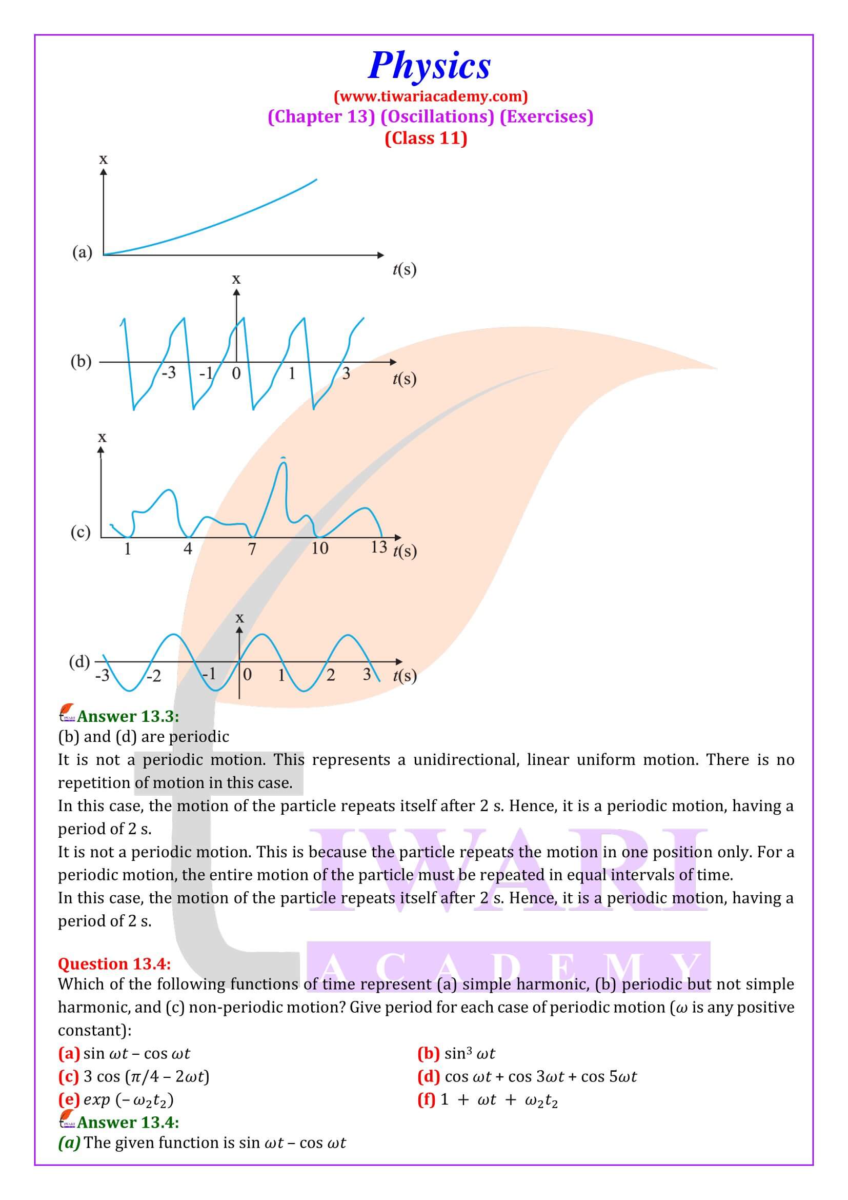 Class 11 Physics Chapter 13 Oscillations