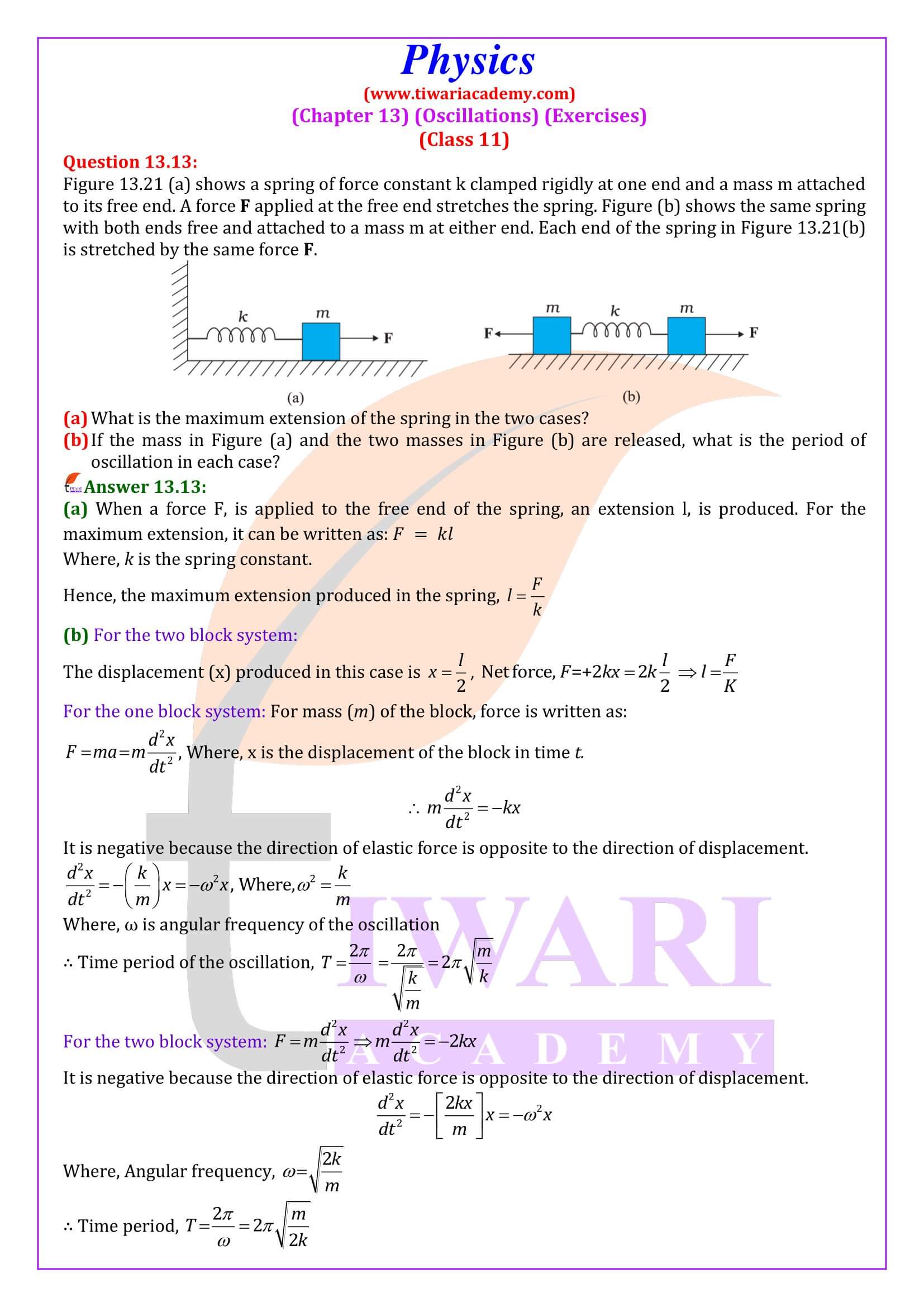Class 11 Physics Chapter 13 NCERT Solutions