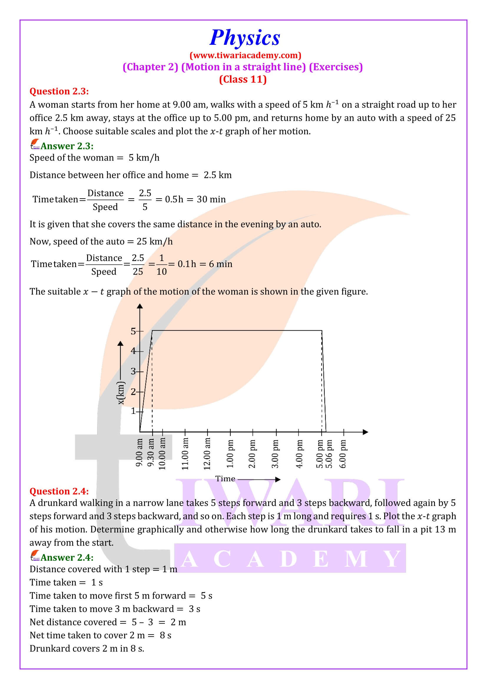 NCERT Solutions for Class 11 Physics Chapter 2