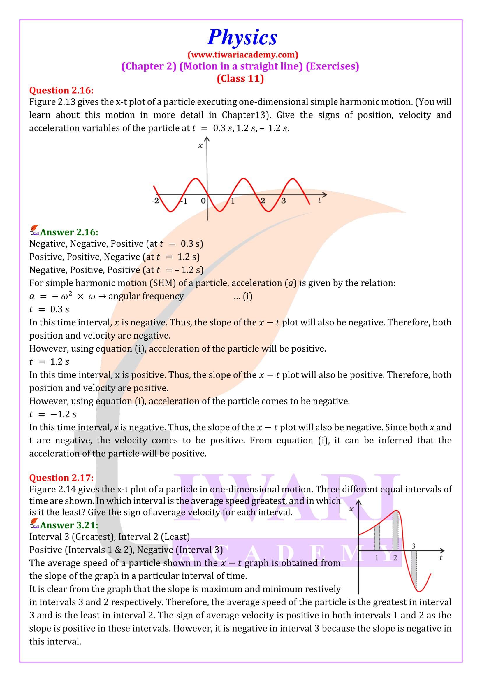 Class 11 Physics Chapter 2 in English Medium