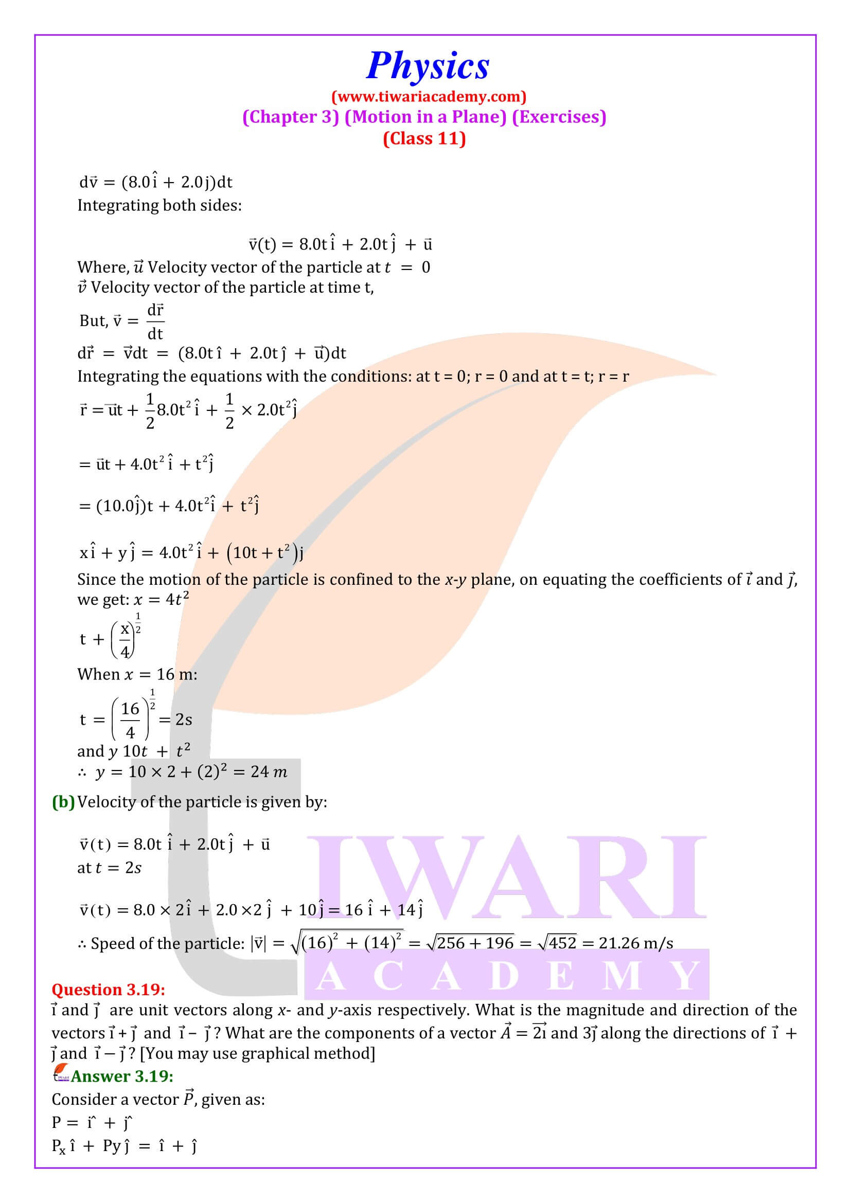 Class 11 Physics Chapter 3 NCERT Solutions