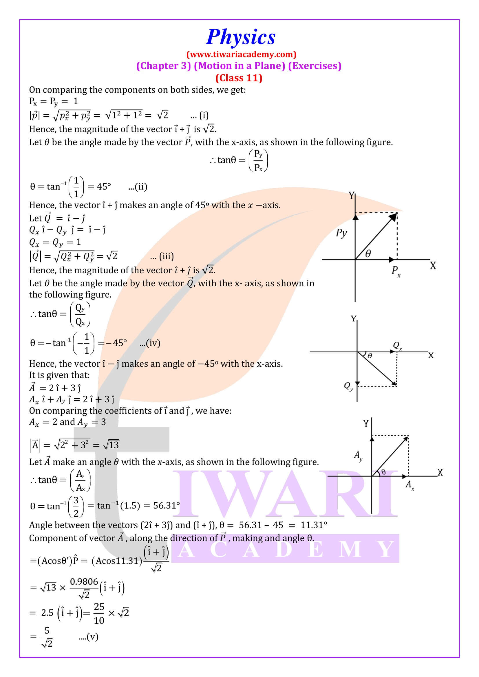 Class 11 Physics Chapter 3 Answers in English