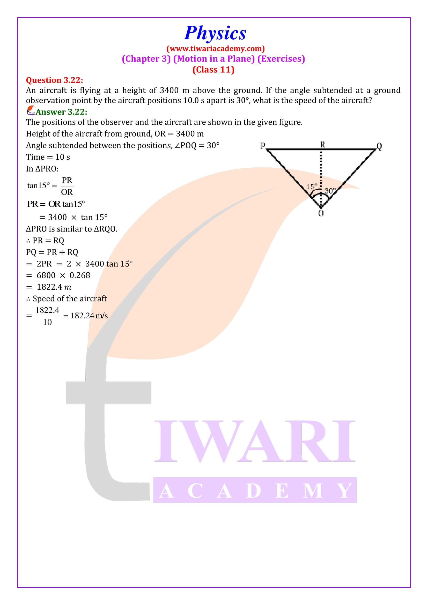 Class 11 Physics Chapter 3 Solution