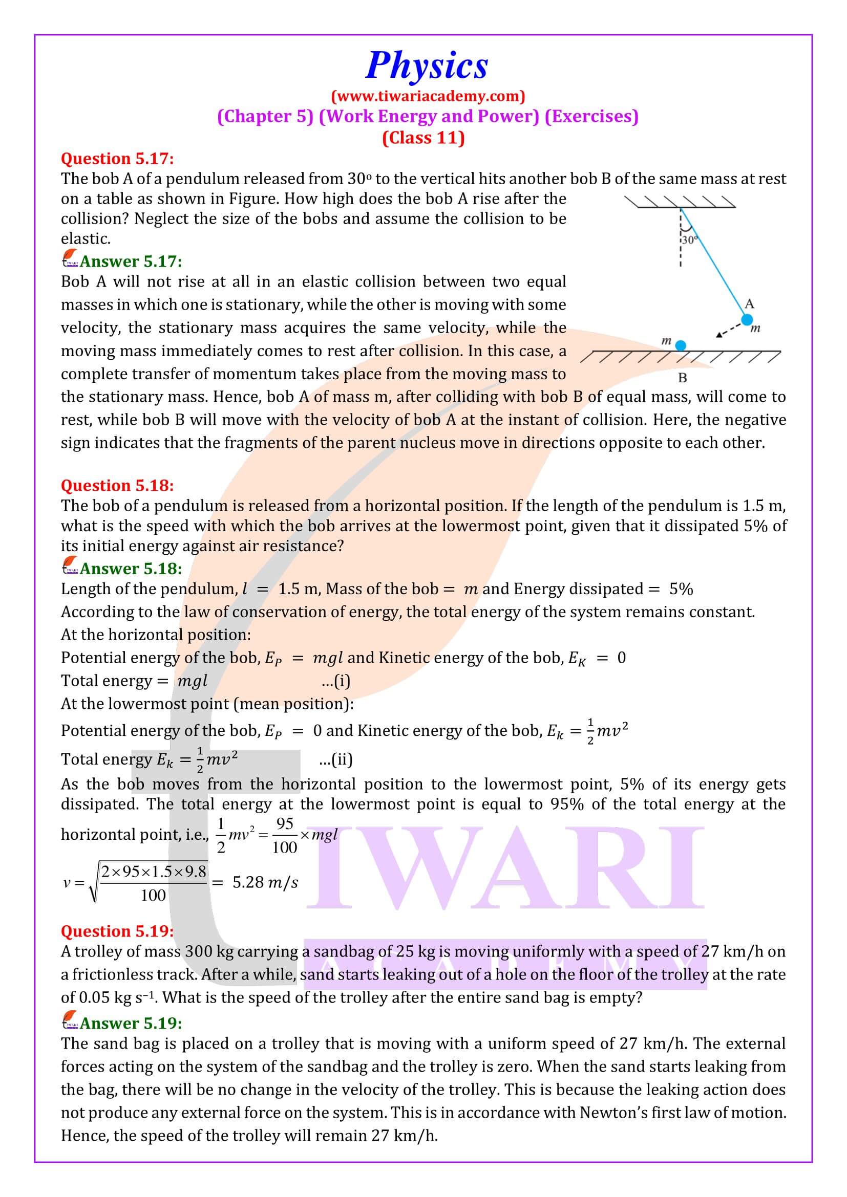 Class 11 Physics Chapter 5 Question Answers