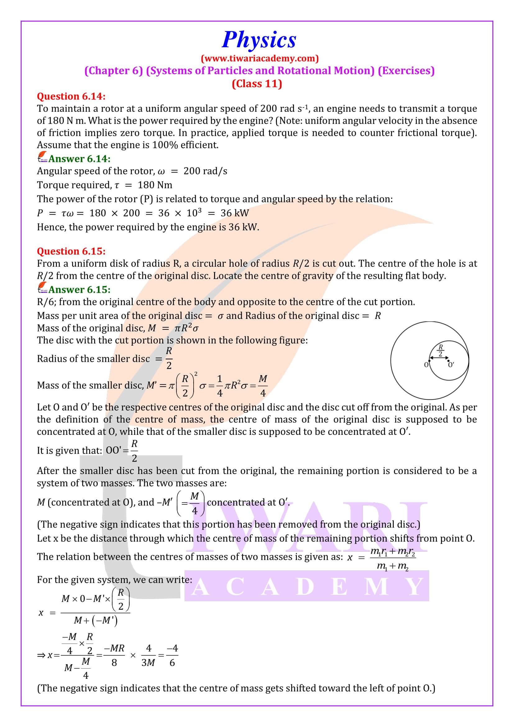 Class 11 Physics Chapter 6 Solutions