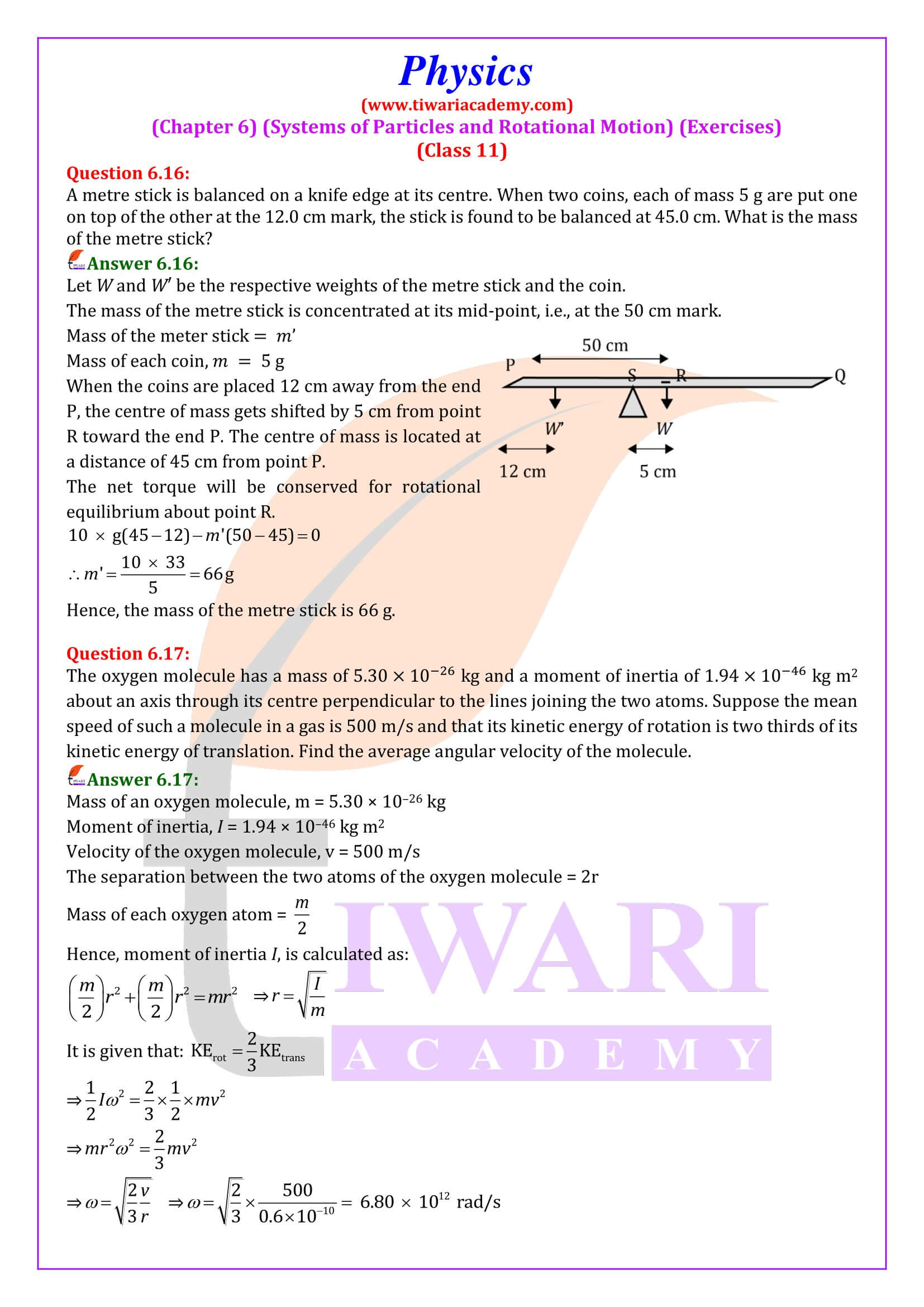 Class 11 Physics Chapter 6 Answers