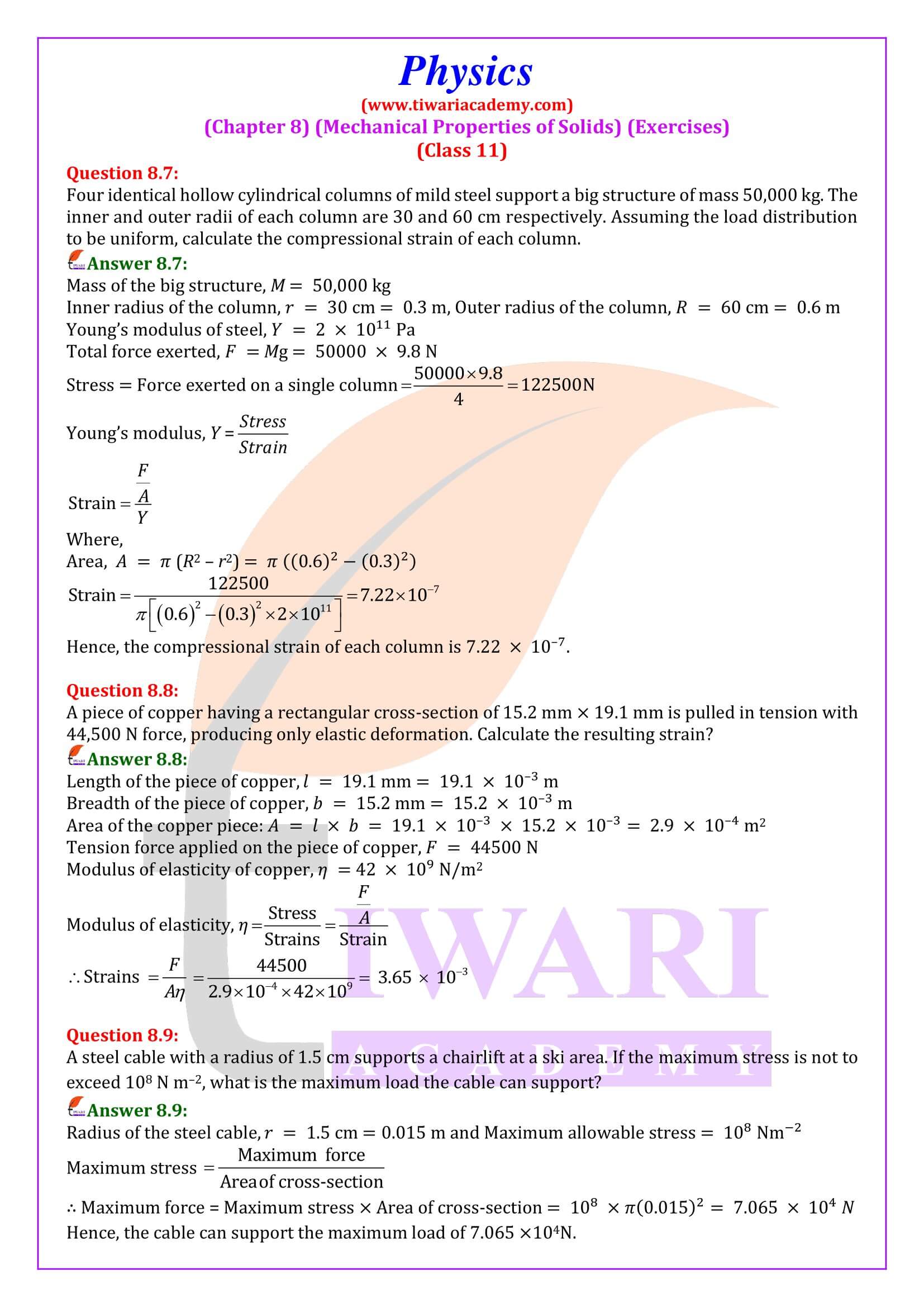 Class 11 Physics Chapter 8