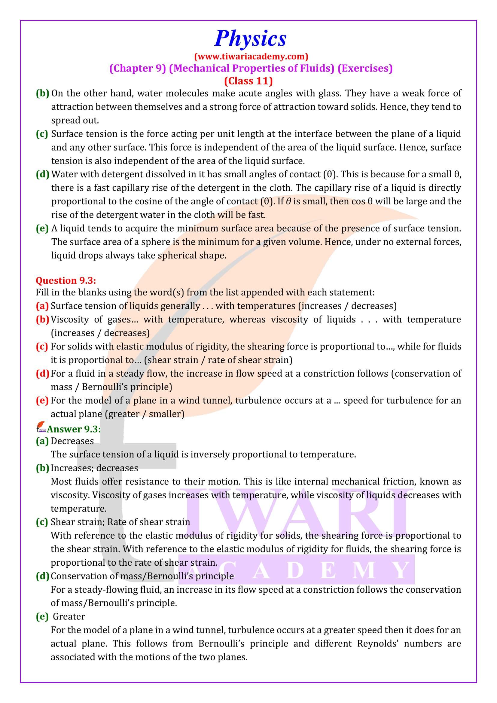 NCERT Solutions for Class 11 Physics Chapter 9