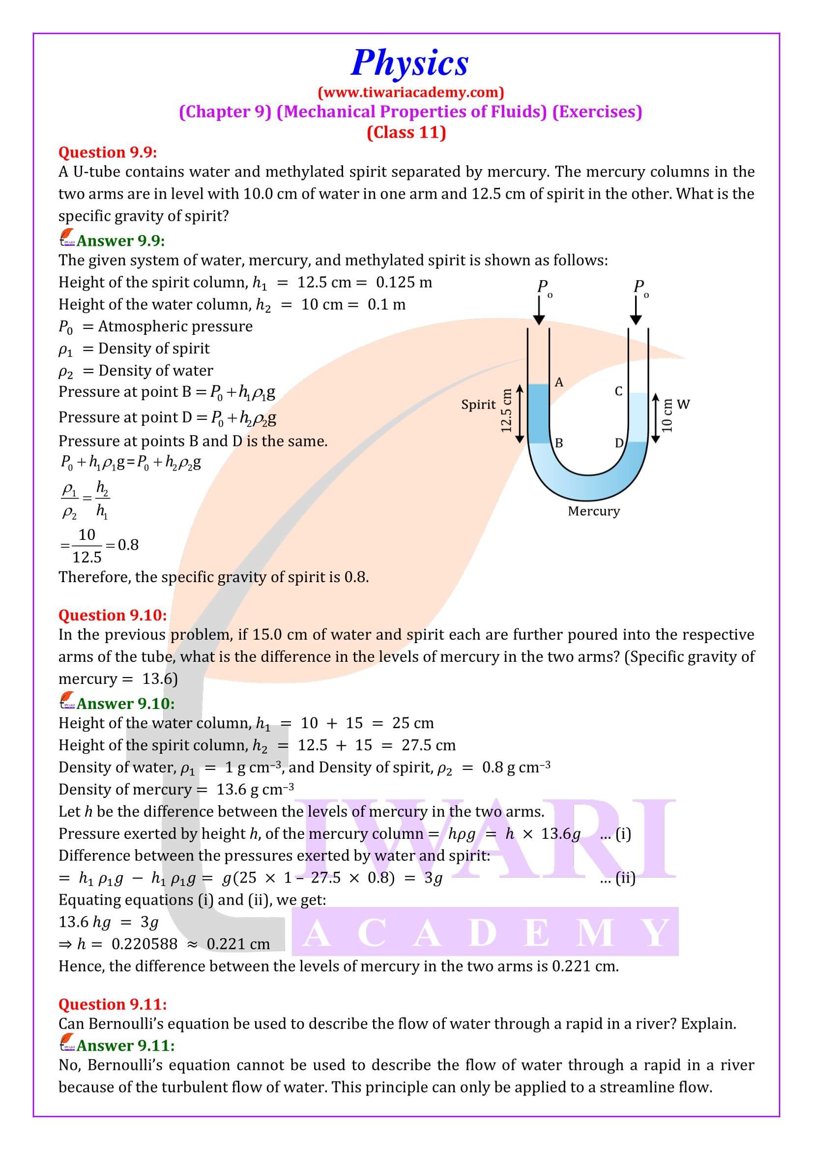 Class 11 Physics Chapter 9