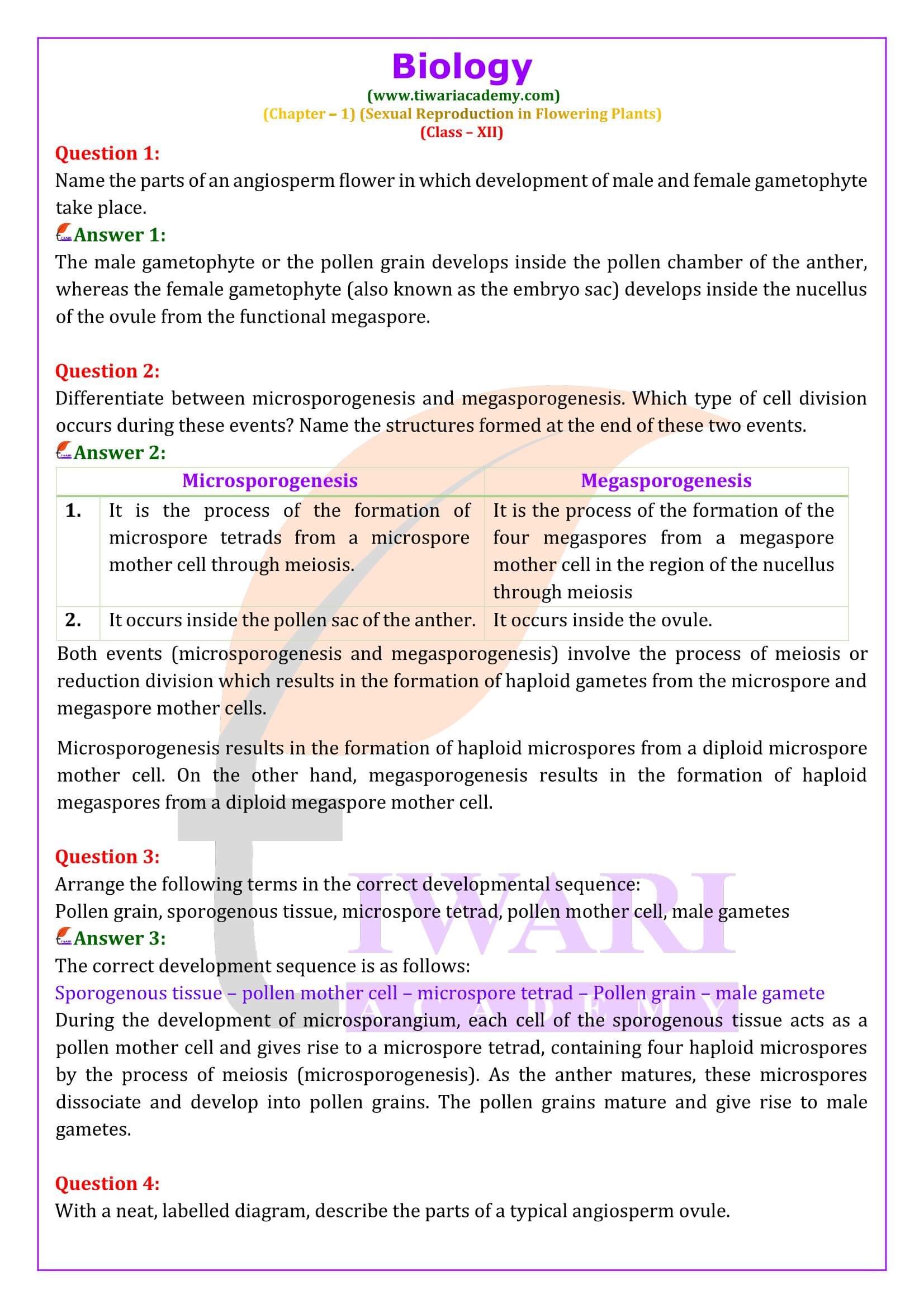 NCERT Solutions for Class 12 Biology Chapter 1