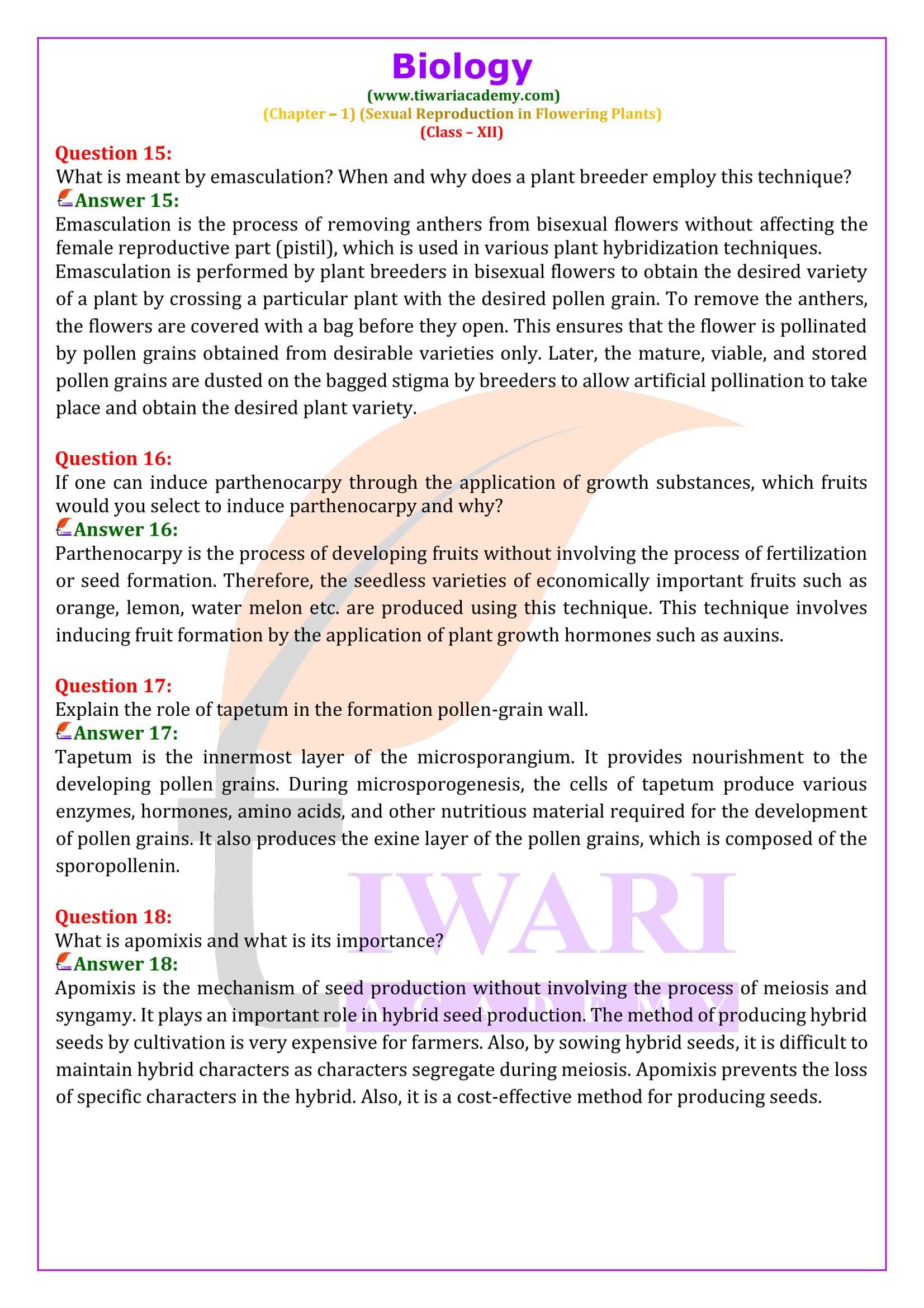 Class 12 Biology Chapter 1