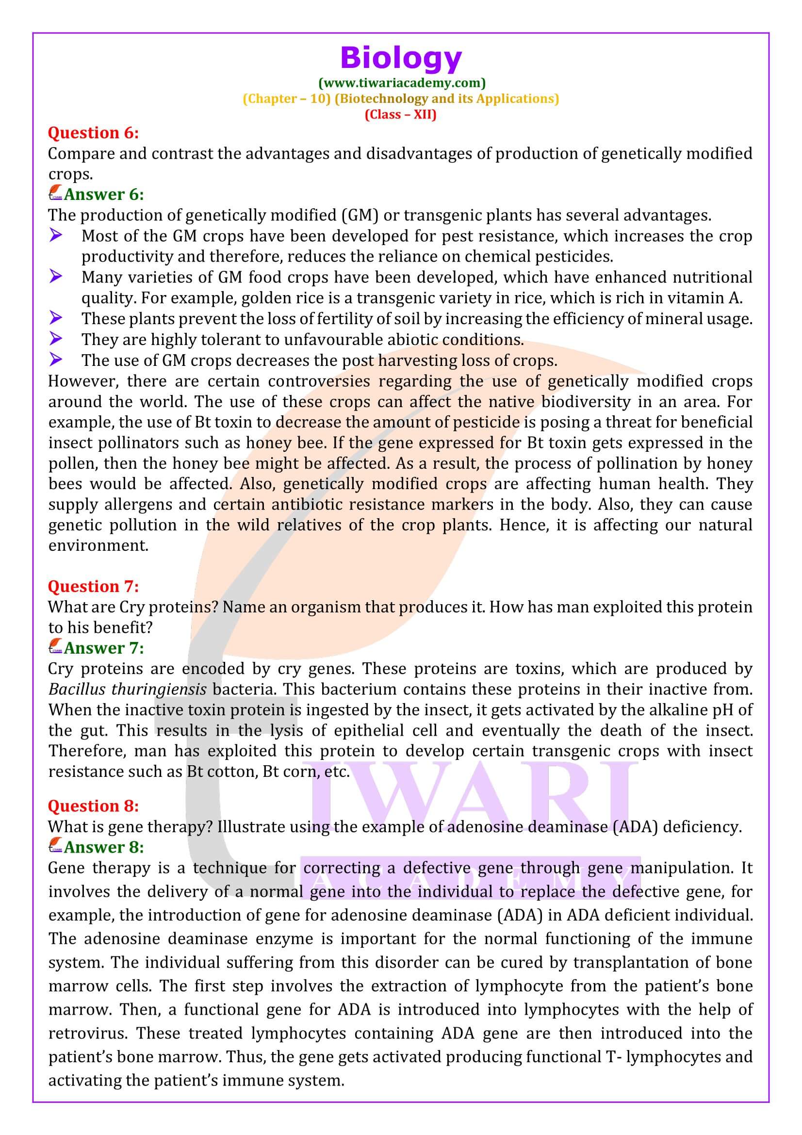 NCERT Solutions for Class 12 Biology Chapter 10