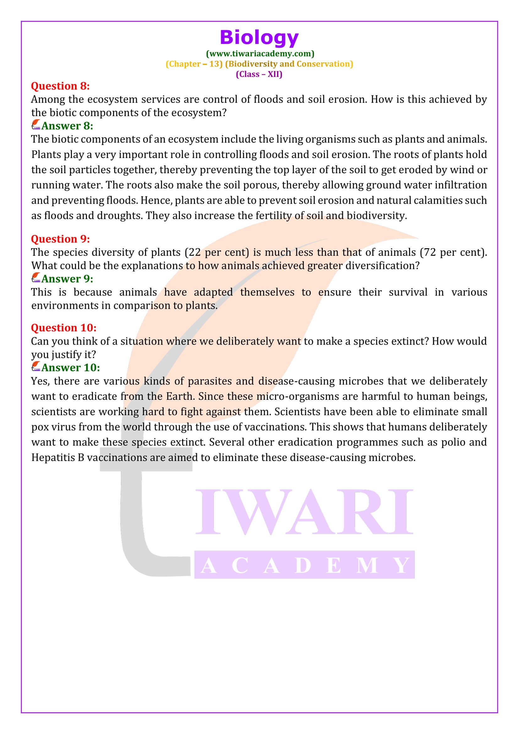 Class 12 Biology Chapter 13