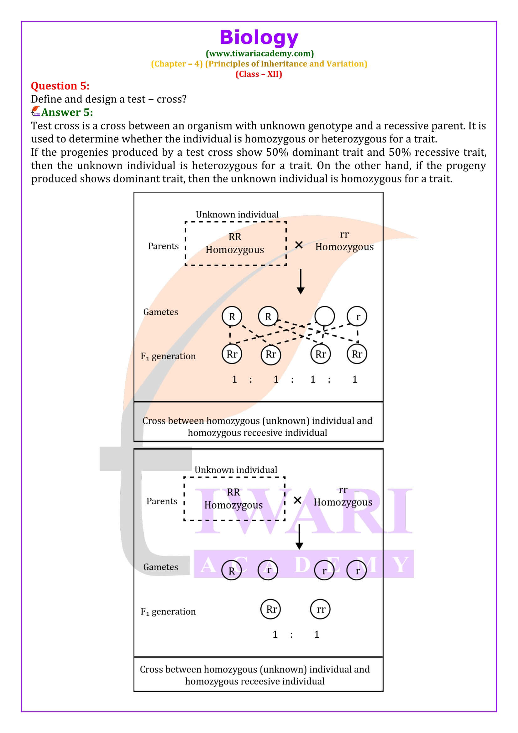 NCERT Solutions for Class 12 Biology Chapter 4 in English Medium
