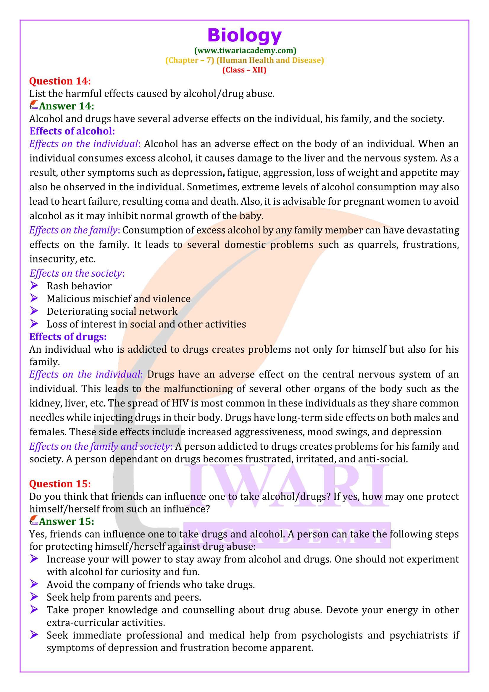 Class 12 Biology Chapter 7