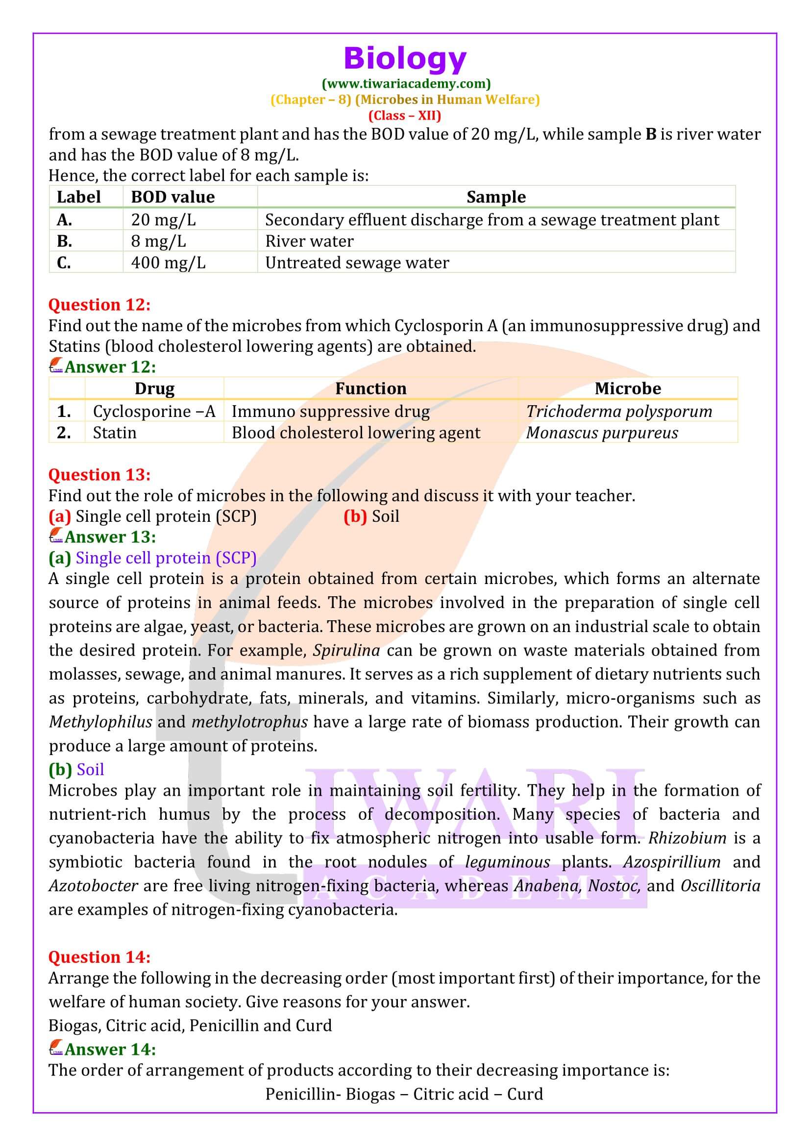 Class 12 Biology Chapter 8