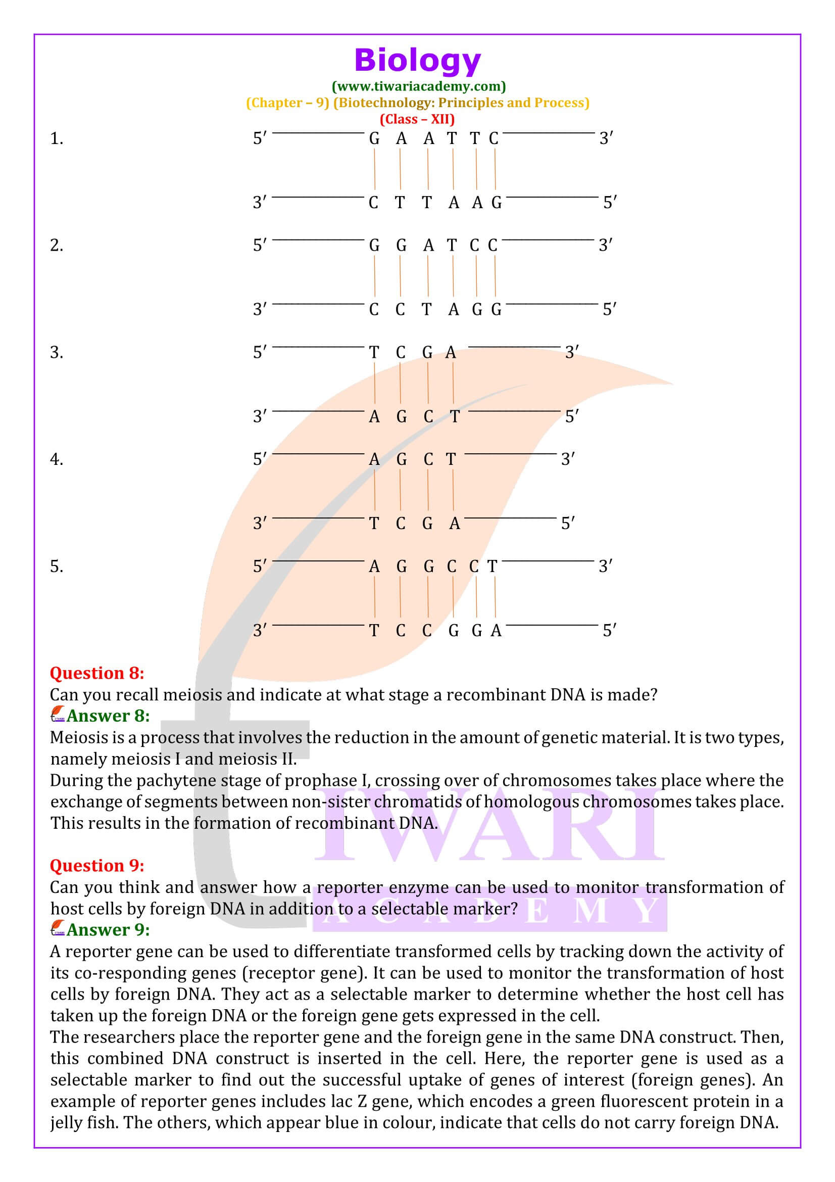 Class 12 Biology Chapter 9