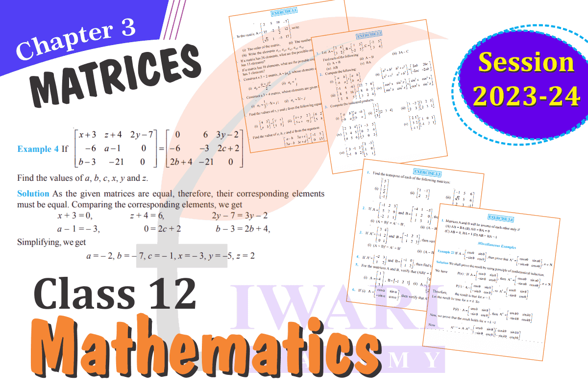 Class 12 Maths Chapter 3 Matrices