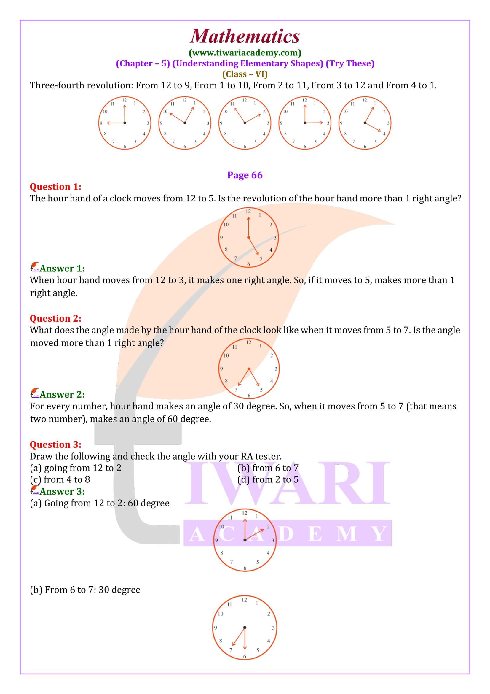 Class 6 Maths Chapter 5 Try These