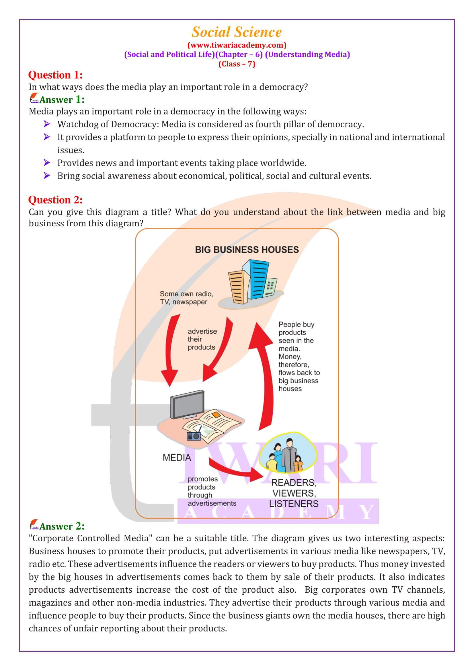 NCERT Solutions for Class 7 Social Science Civics Chapter 6