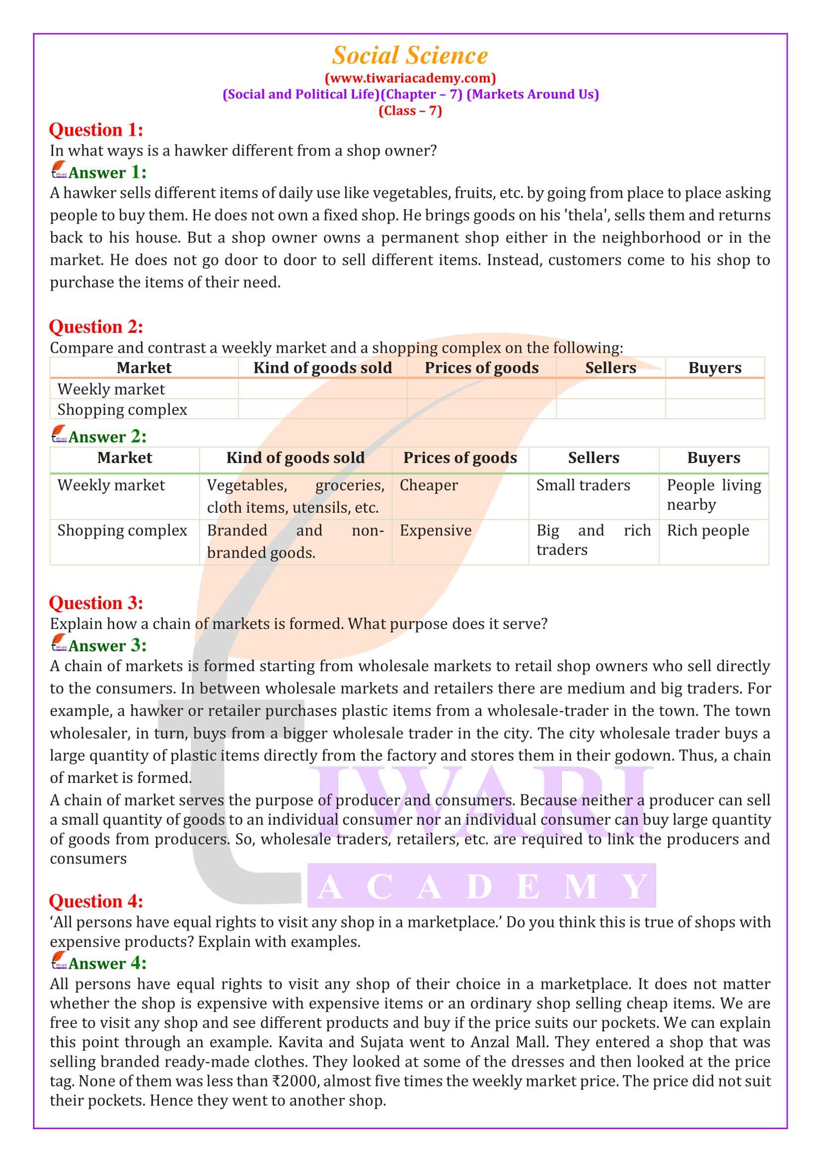 NCERT Solutions for Class 7 Social Science Civics Chapter 7