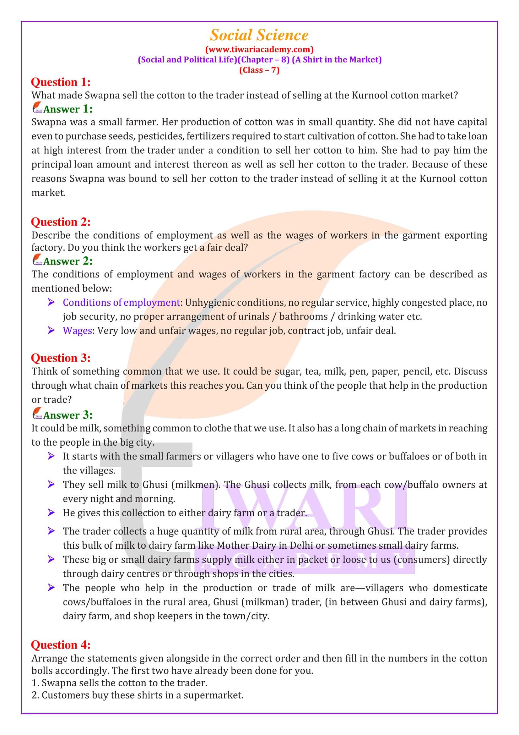 NCERT Solutions for Class 7 Social Science Civics Chapter 8