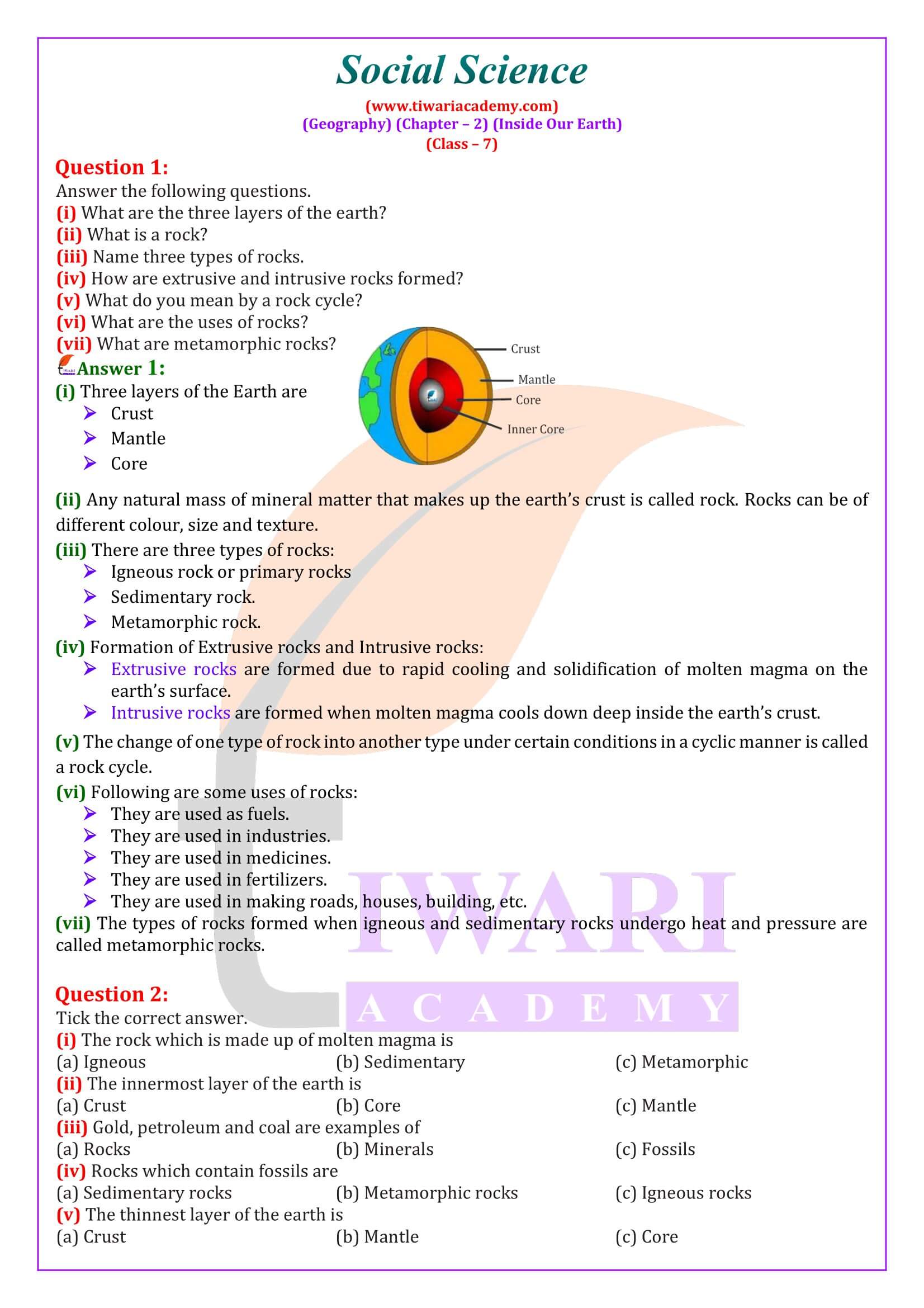 NCERT Solutions for Class 7 Social Science Geography Chapter 2