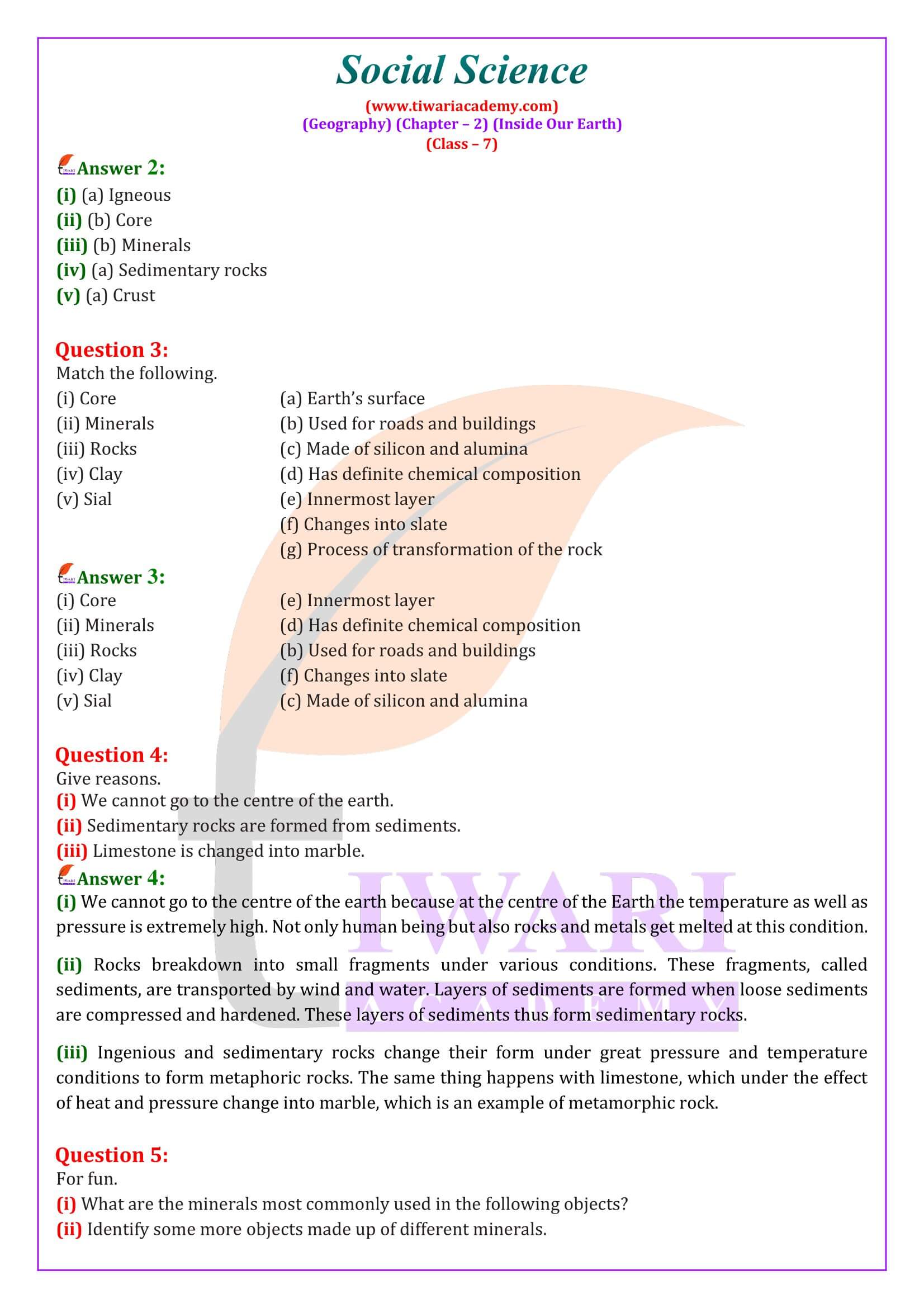 NCERT Solutions for Class 7 Social Science Geography Chapter 2