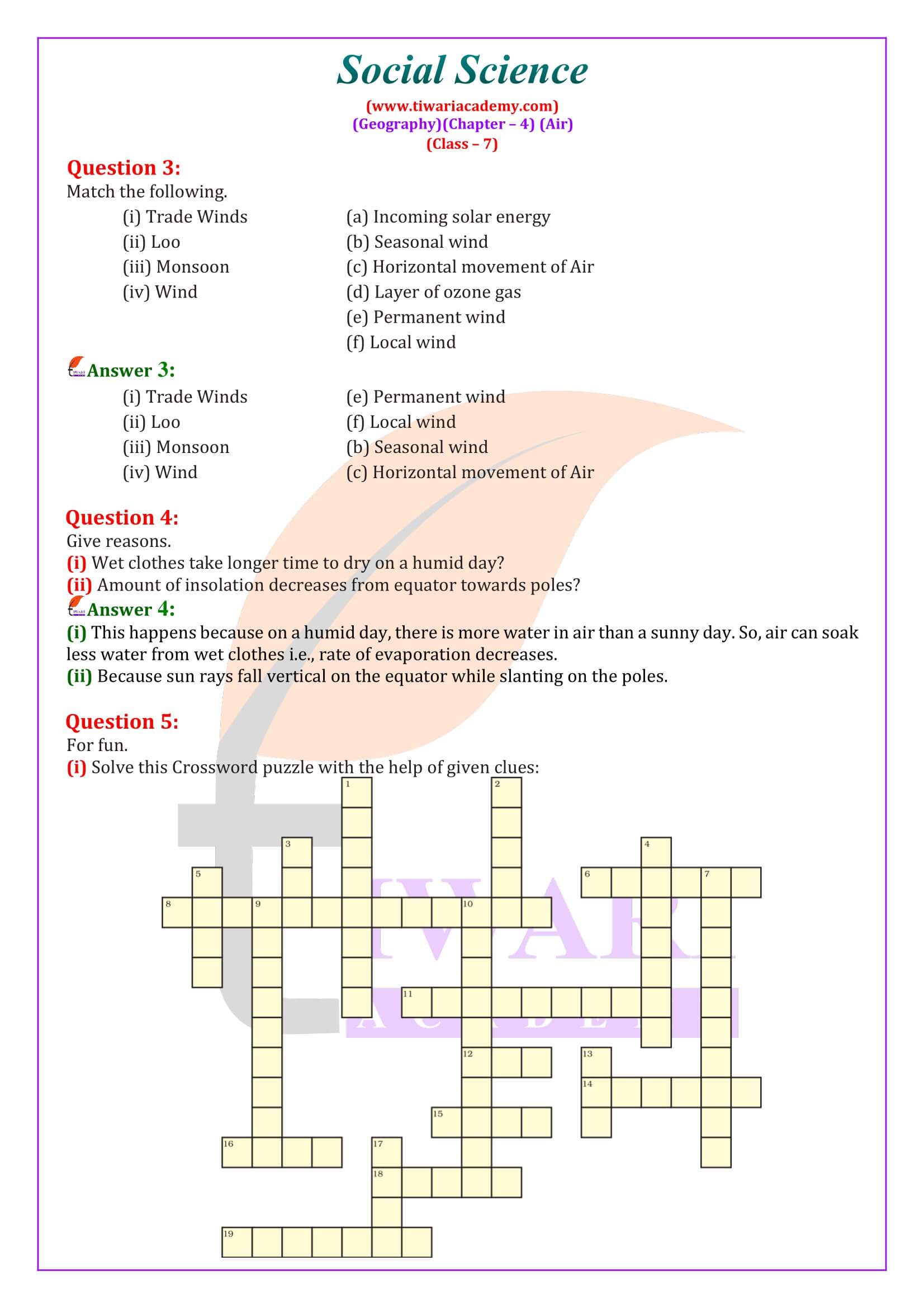 NCERT Solutions for Class 7 Geography Chapter 4