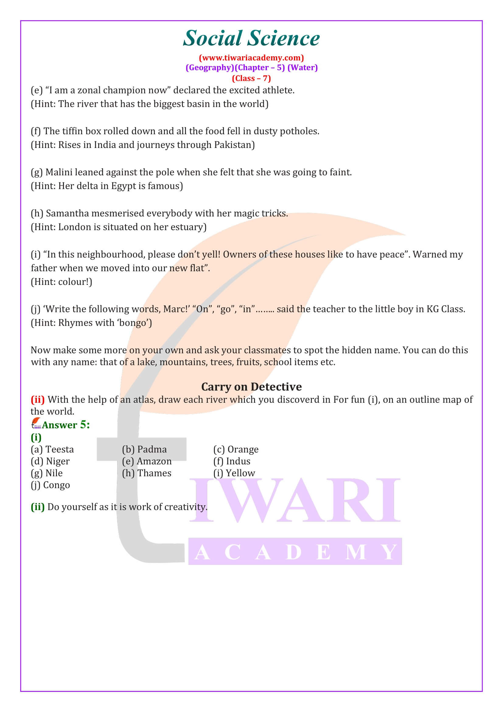 NCERT Solutions for Class 7 Geography Chapter 5