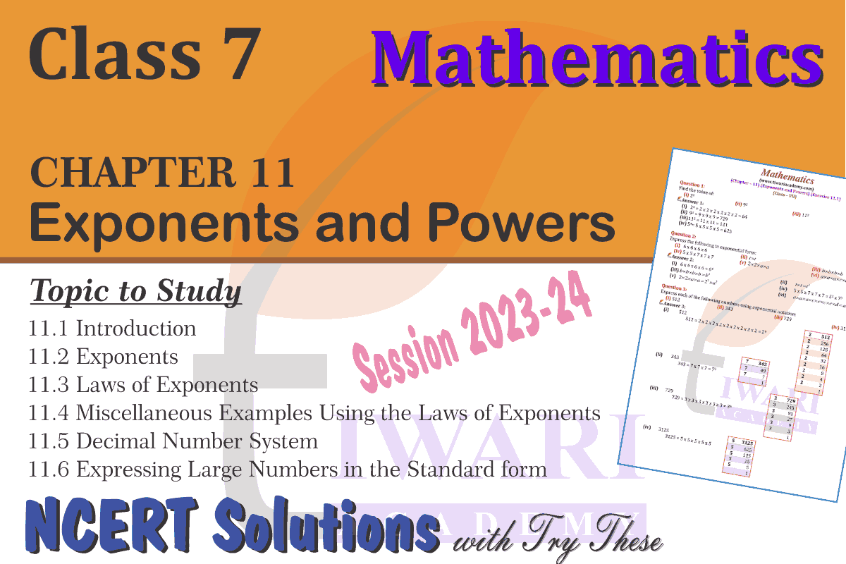 Class 7 Maths Chapter 11 Exponents and Powers