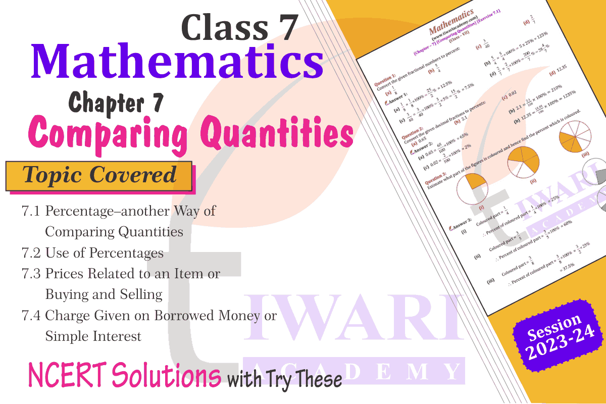 Class 7 Maths Chapter 7 Comparing Quantities