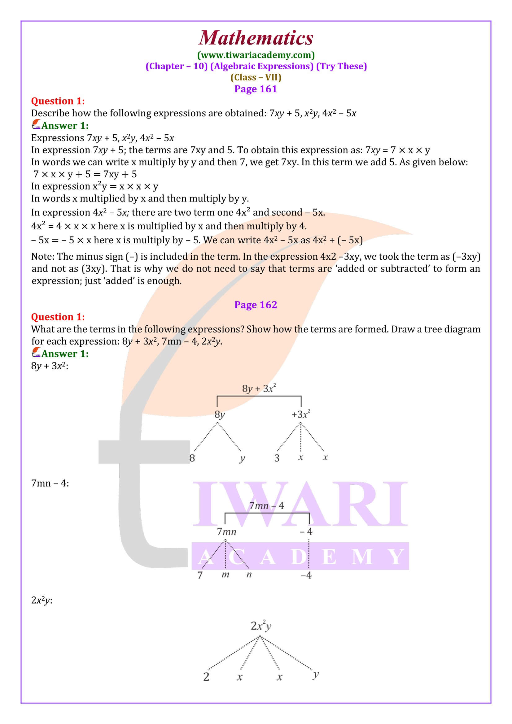 Class 7 Maths Chapter 10 Try These Solutions