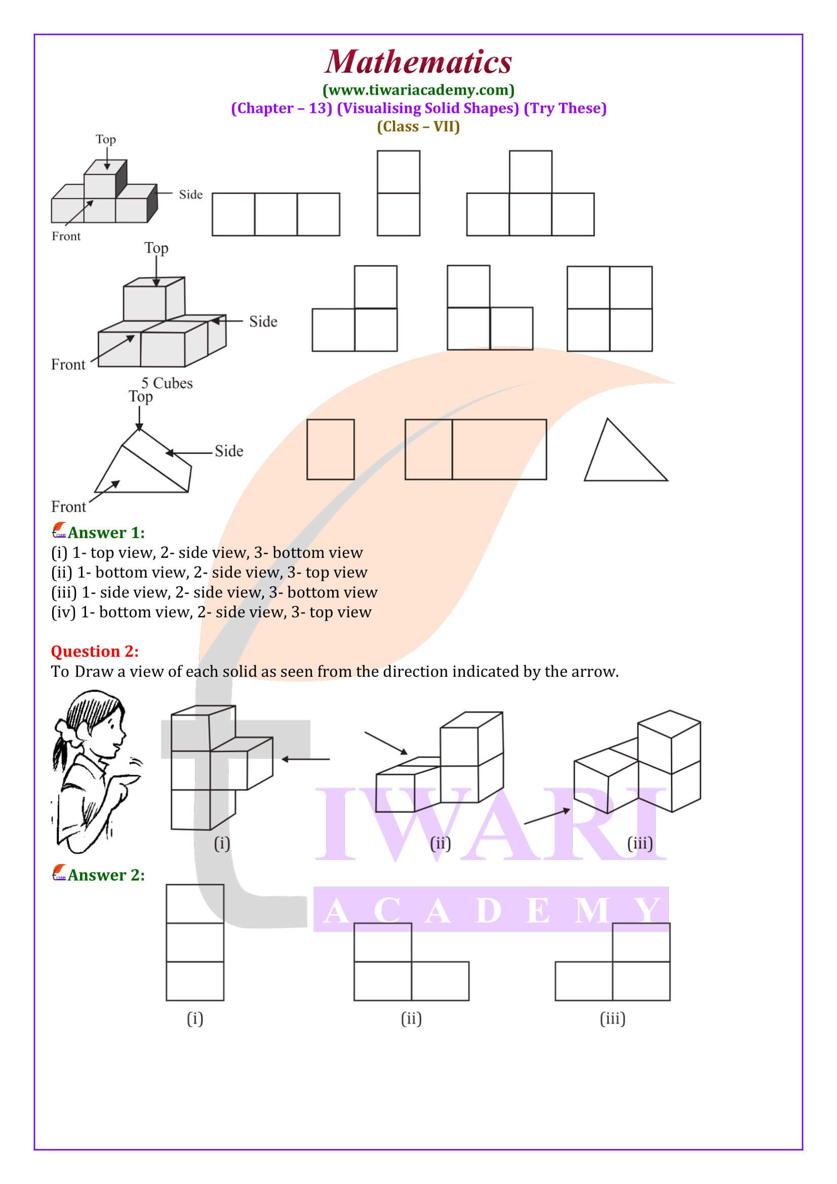 Solutions of Class 7 Maths Chapter 13 Try These